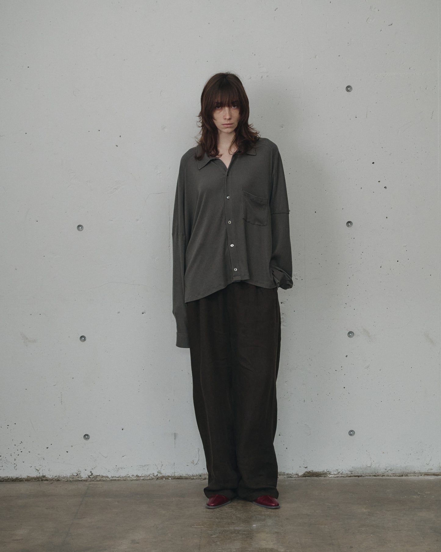CAS/SIL KIMONO KNIT SHIRT(GRAY)