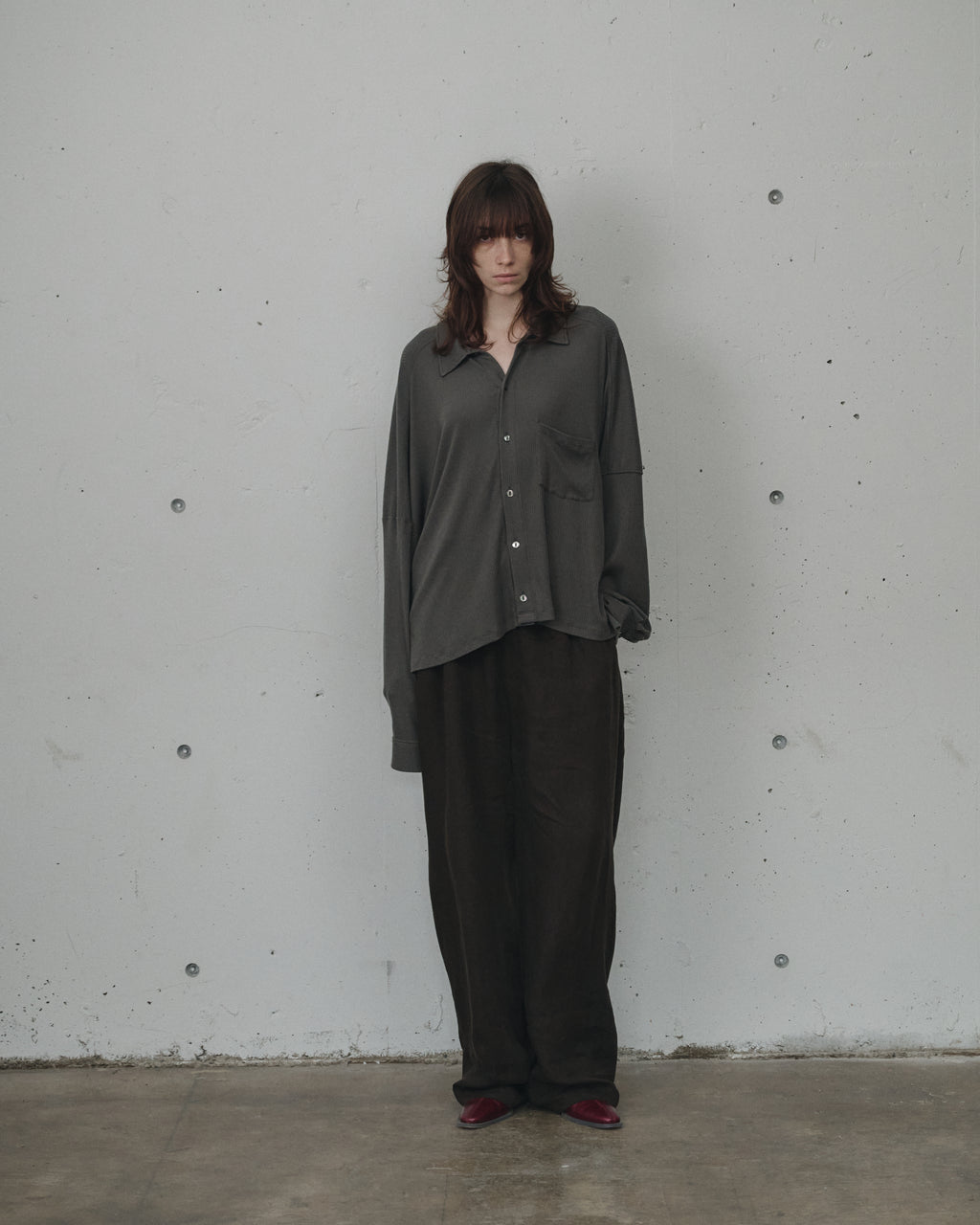 CAS/SIL KIMONO KNIT SHIRT(GRAY)