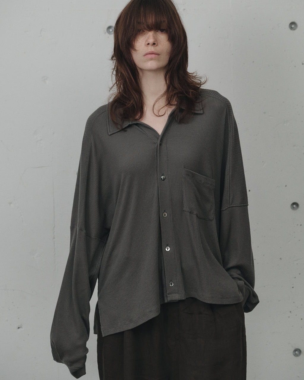 CAS/SIL KIMONO KNIT SHIRT(GRAY)