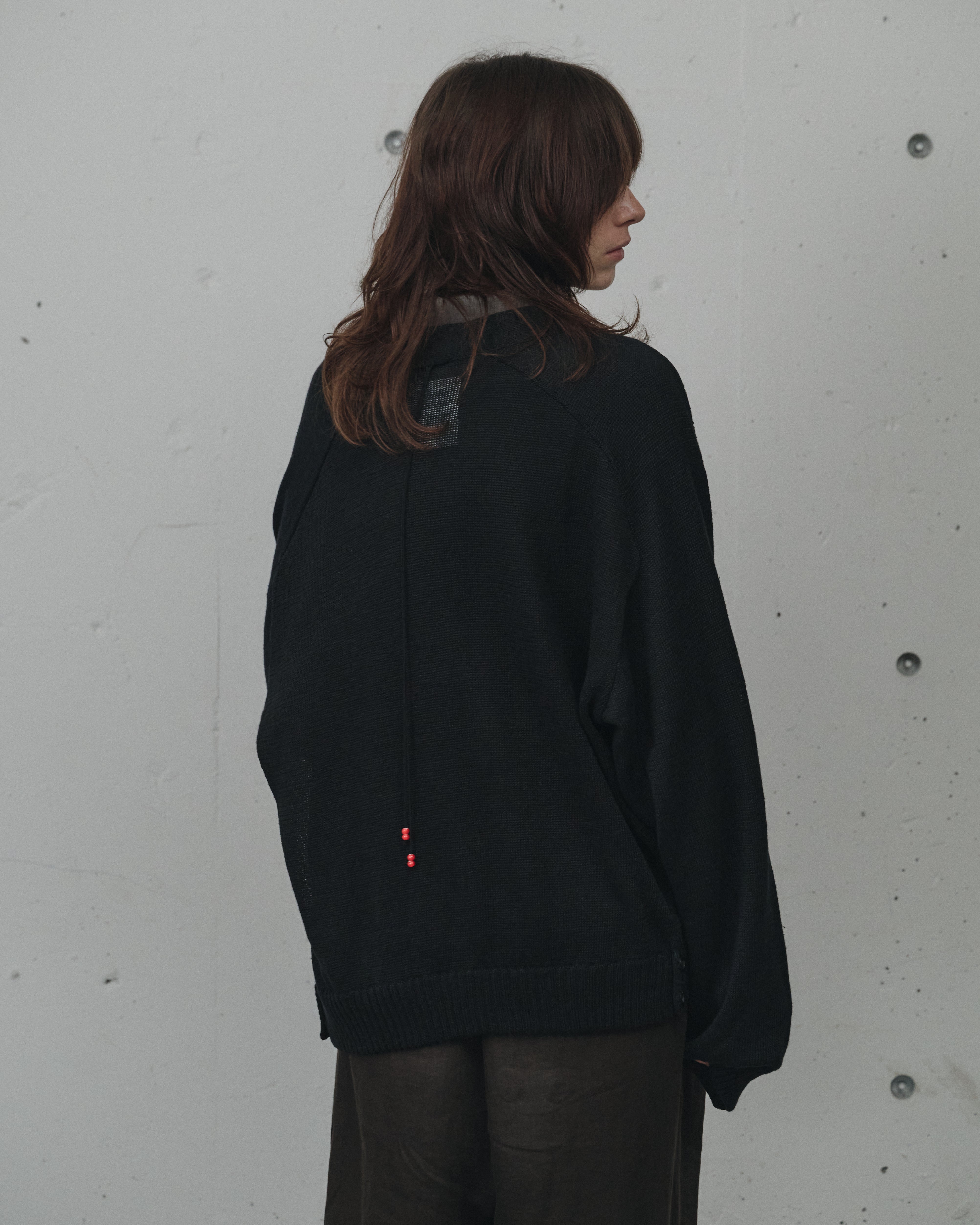 LACED KNIT CARDIGAN(BLACK) – ANCELLM