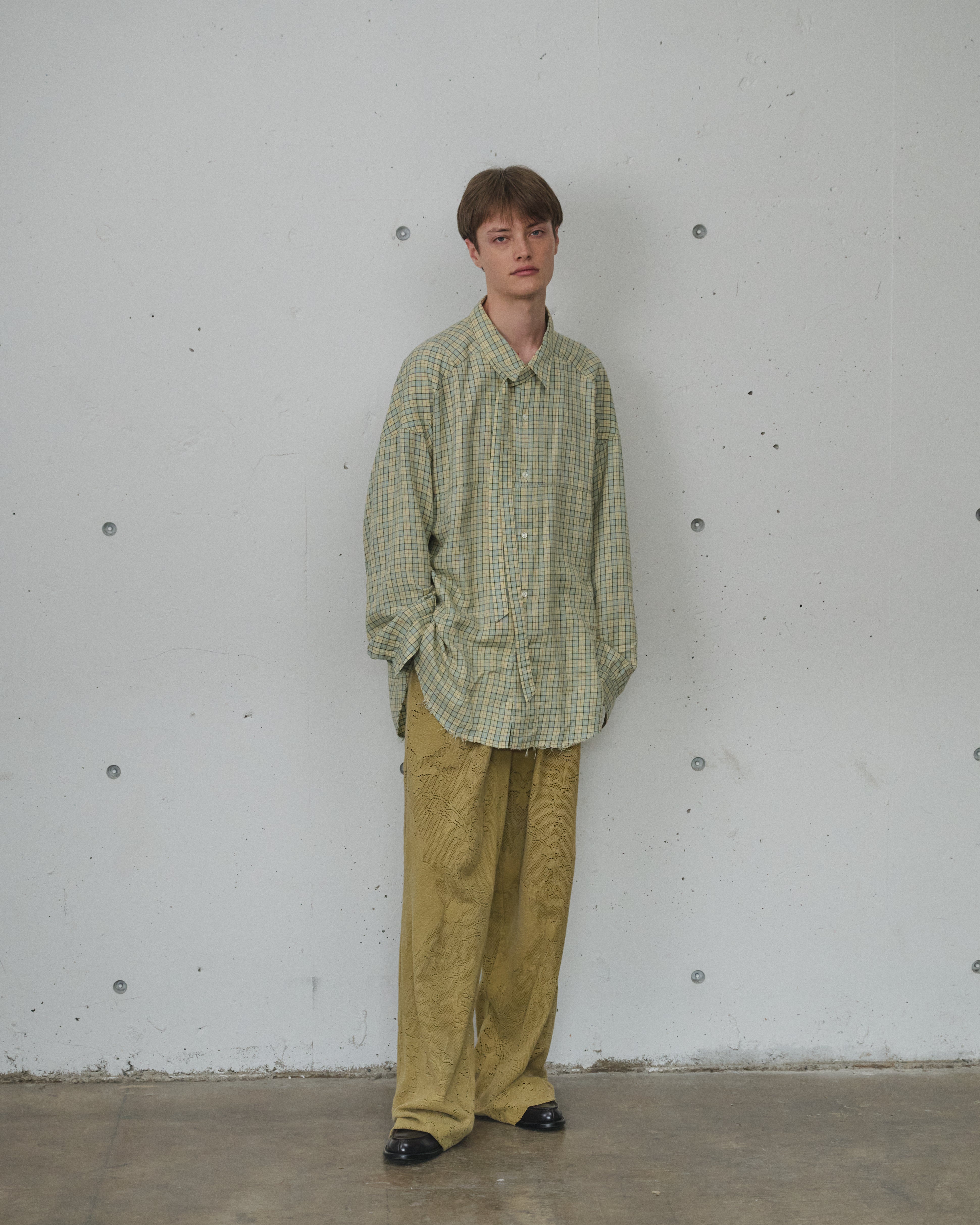 BOW-TIE CHECK SHIRT(CREAM) – ANCELLM