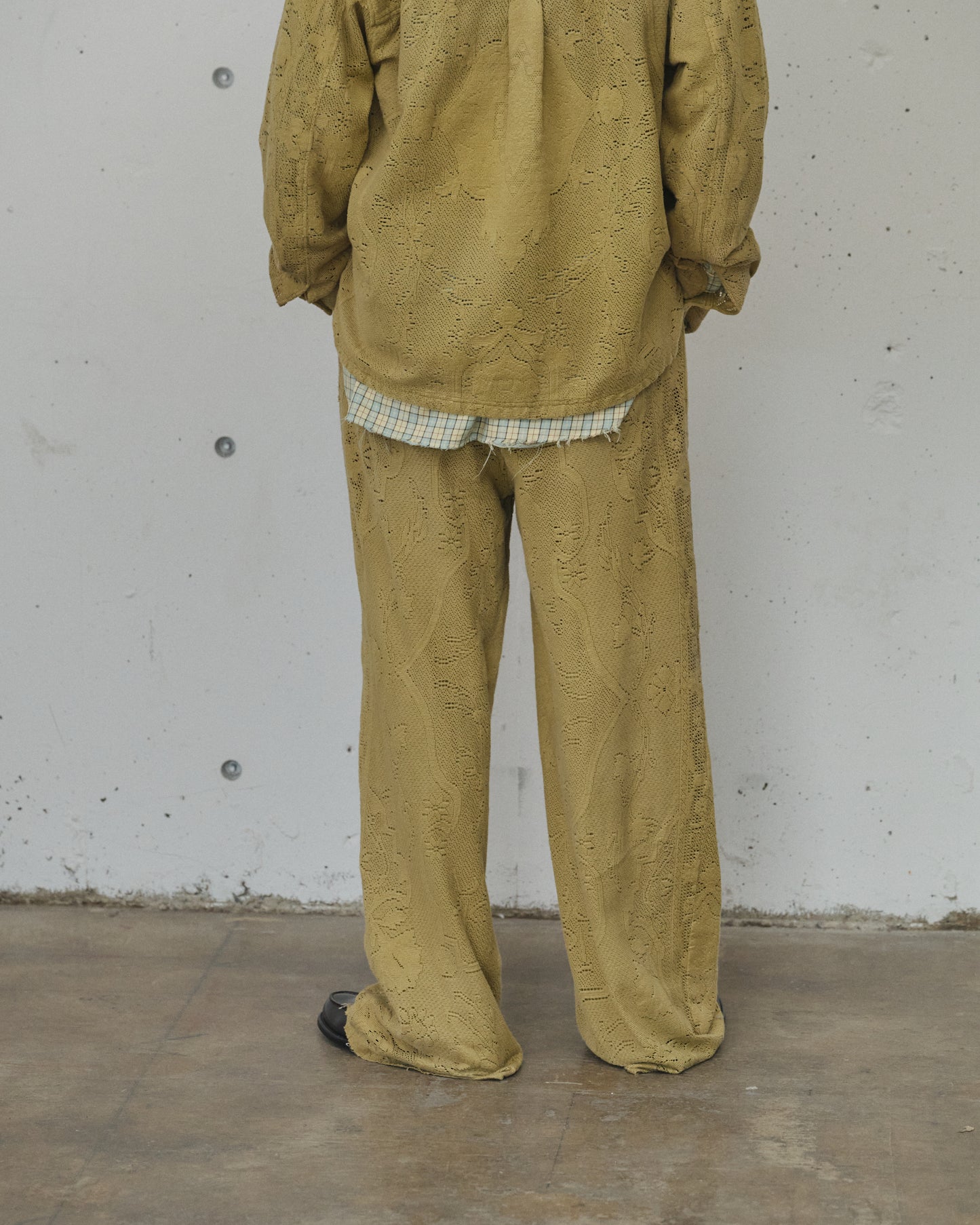 AGING LACE DOUBLE PANEL SLACKS(MUSTARD)