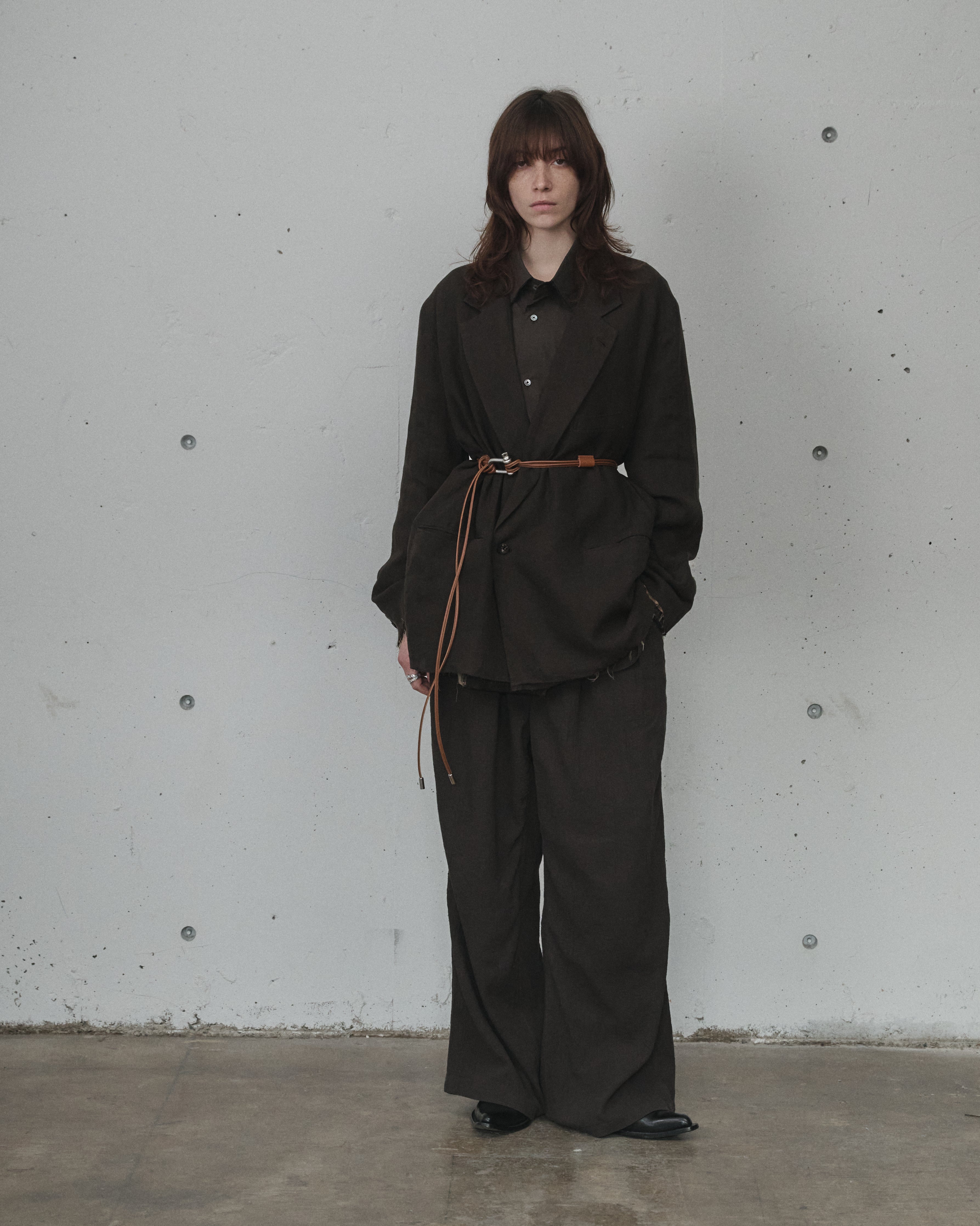 100/S LINEN TAILORED JACKET(BROWN) – ANCELLM
