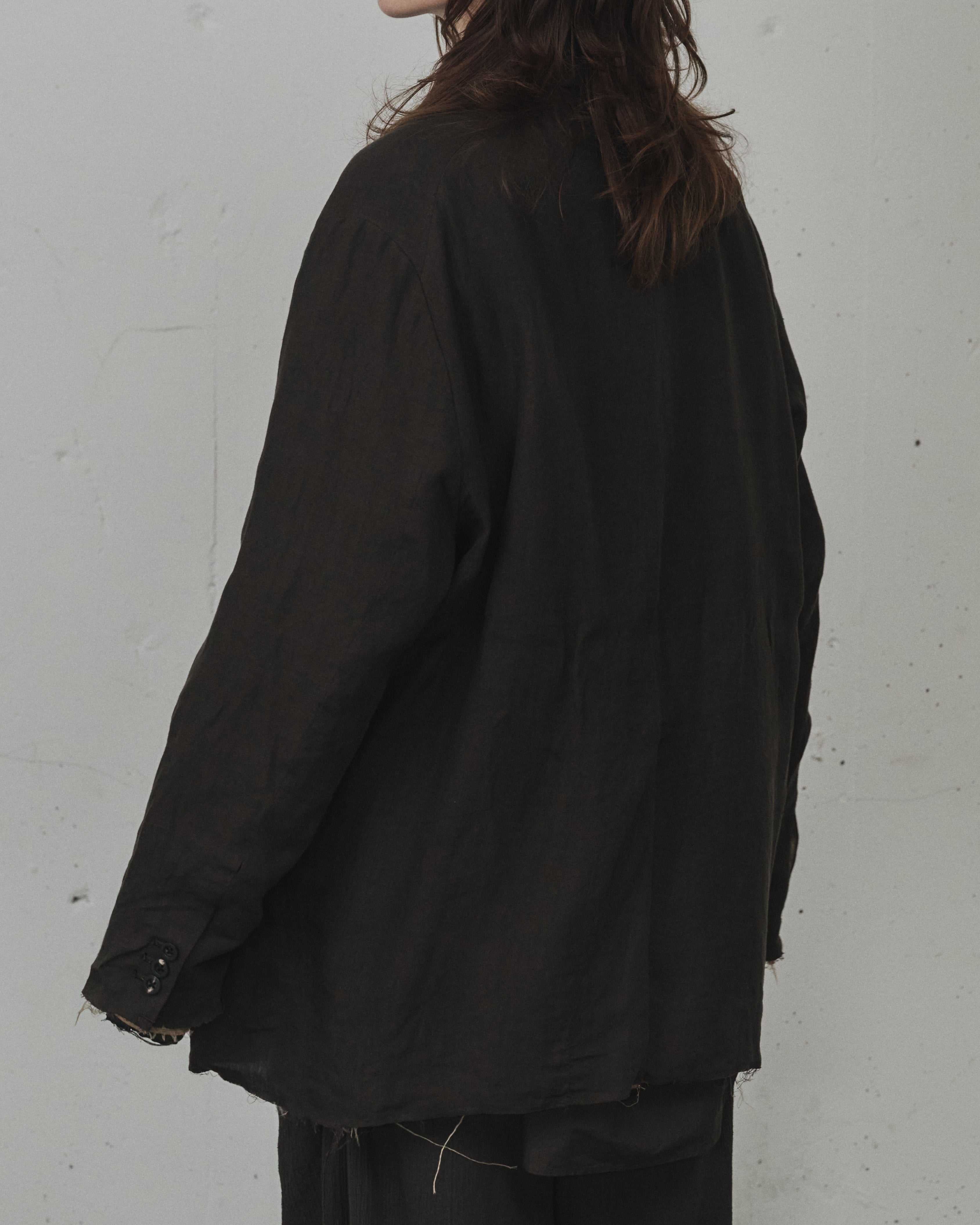 100/S LINEN TAILORED JACKET(BROWN) – ANCELLM