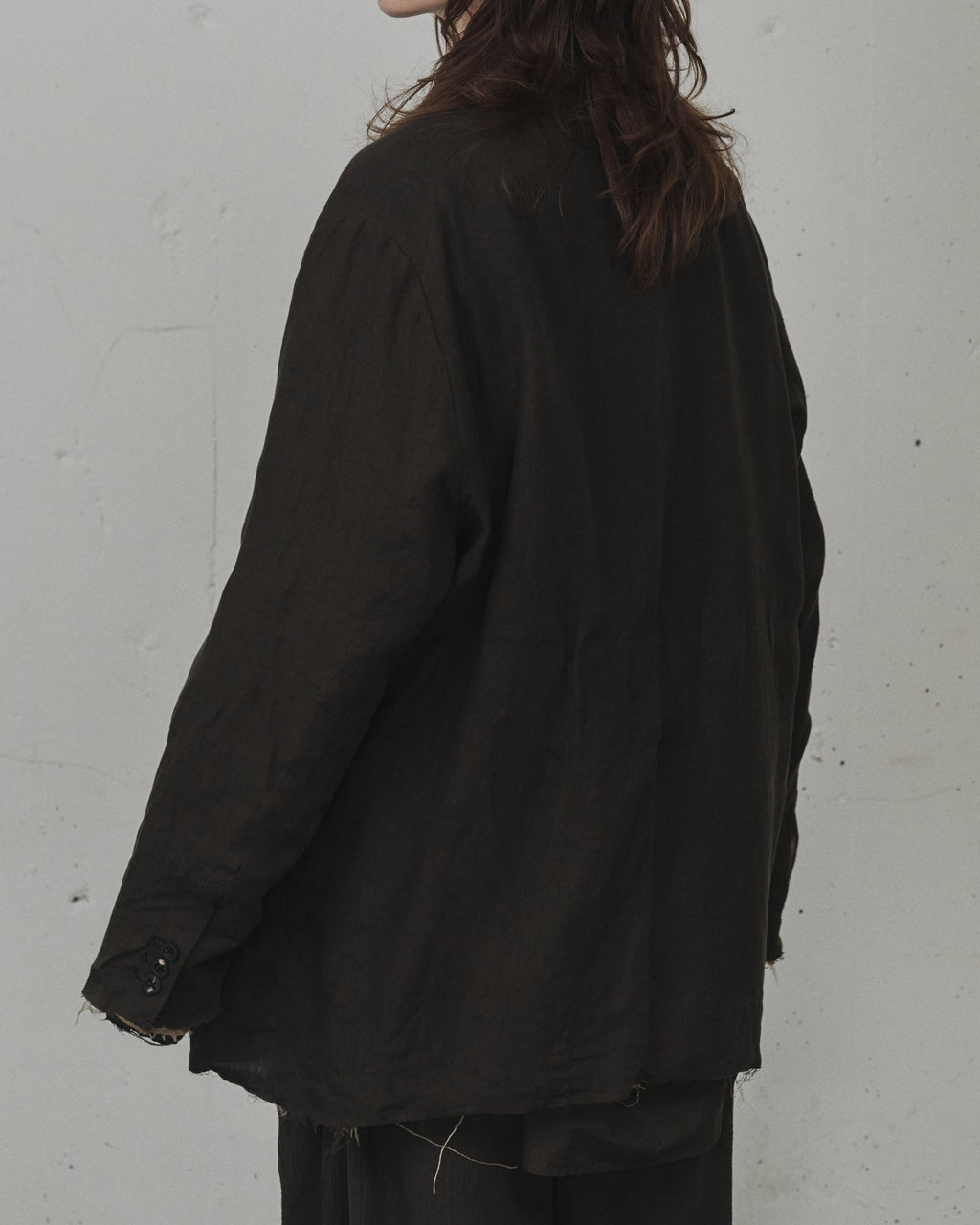100/S LINEN TAILORED JACKET(BROWN)