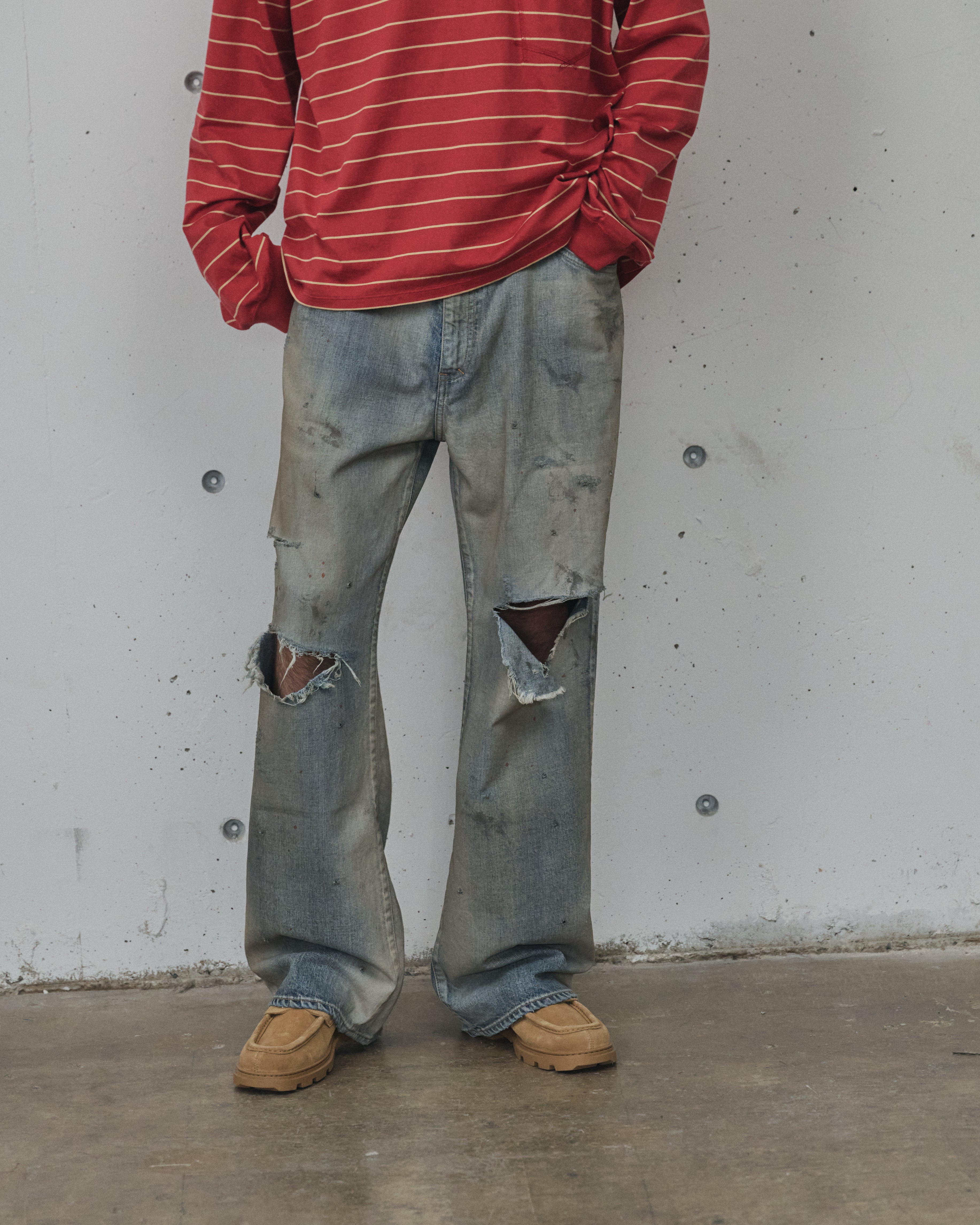 CRASH MIDDLE STRAIGHT 5P DENIM PANTS(INDIGO) – ANCELLM