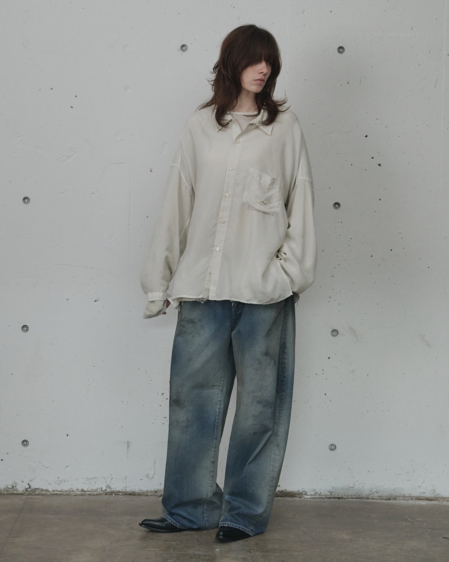 EMBROIDERED SOUVENIR SHIRT(WHITE)