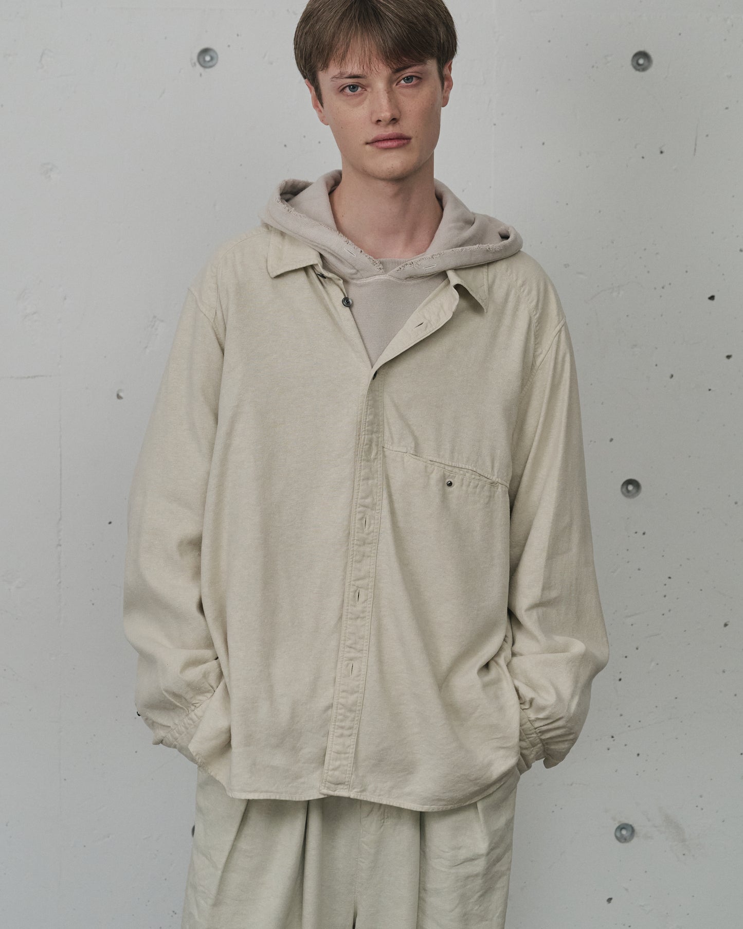 L/S NEP BOXY SHIRT(D.WHITE)