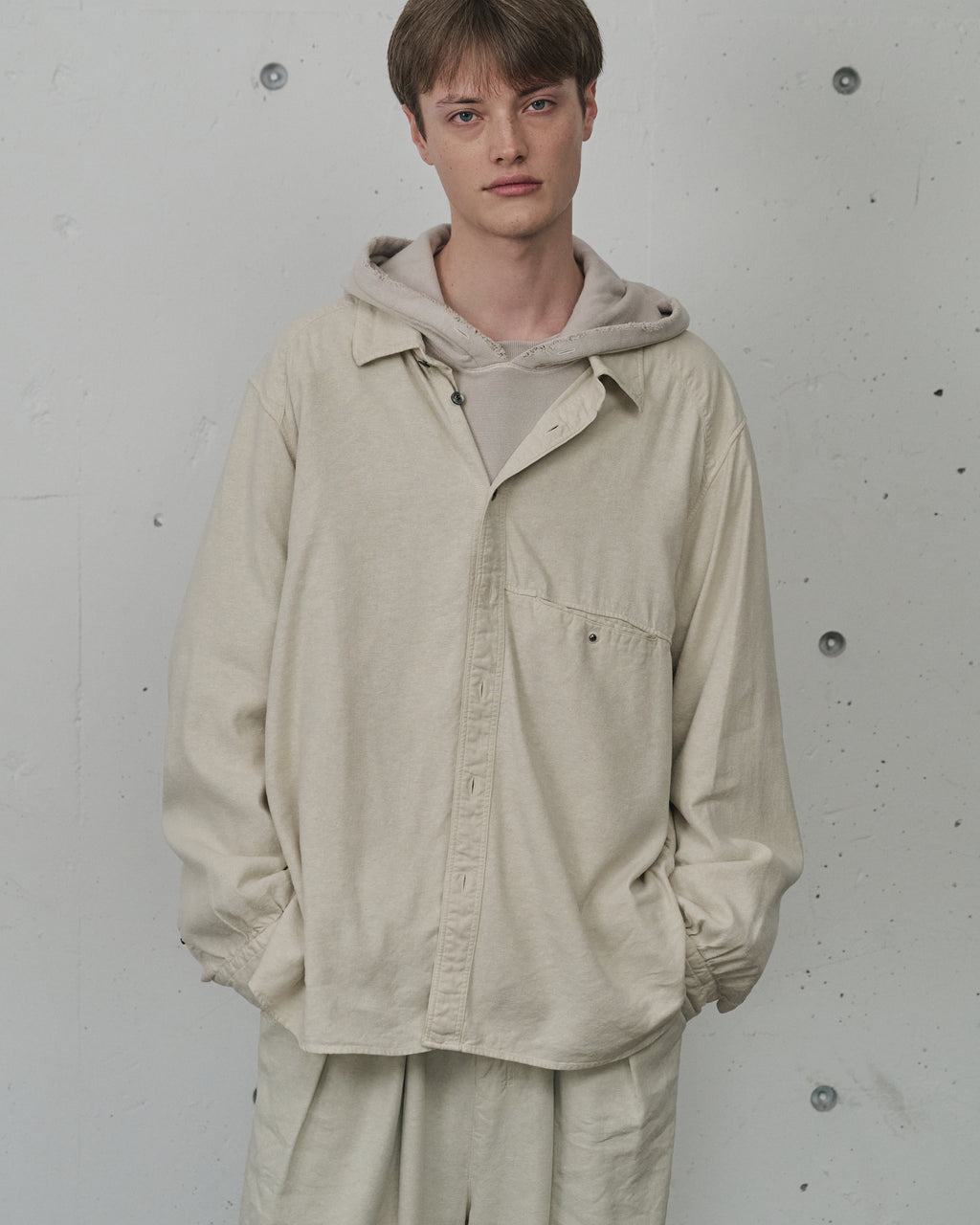 L/S NEP BOXY SHIRT(D.WHITE)