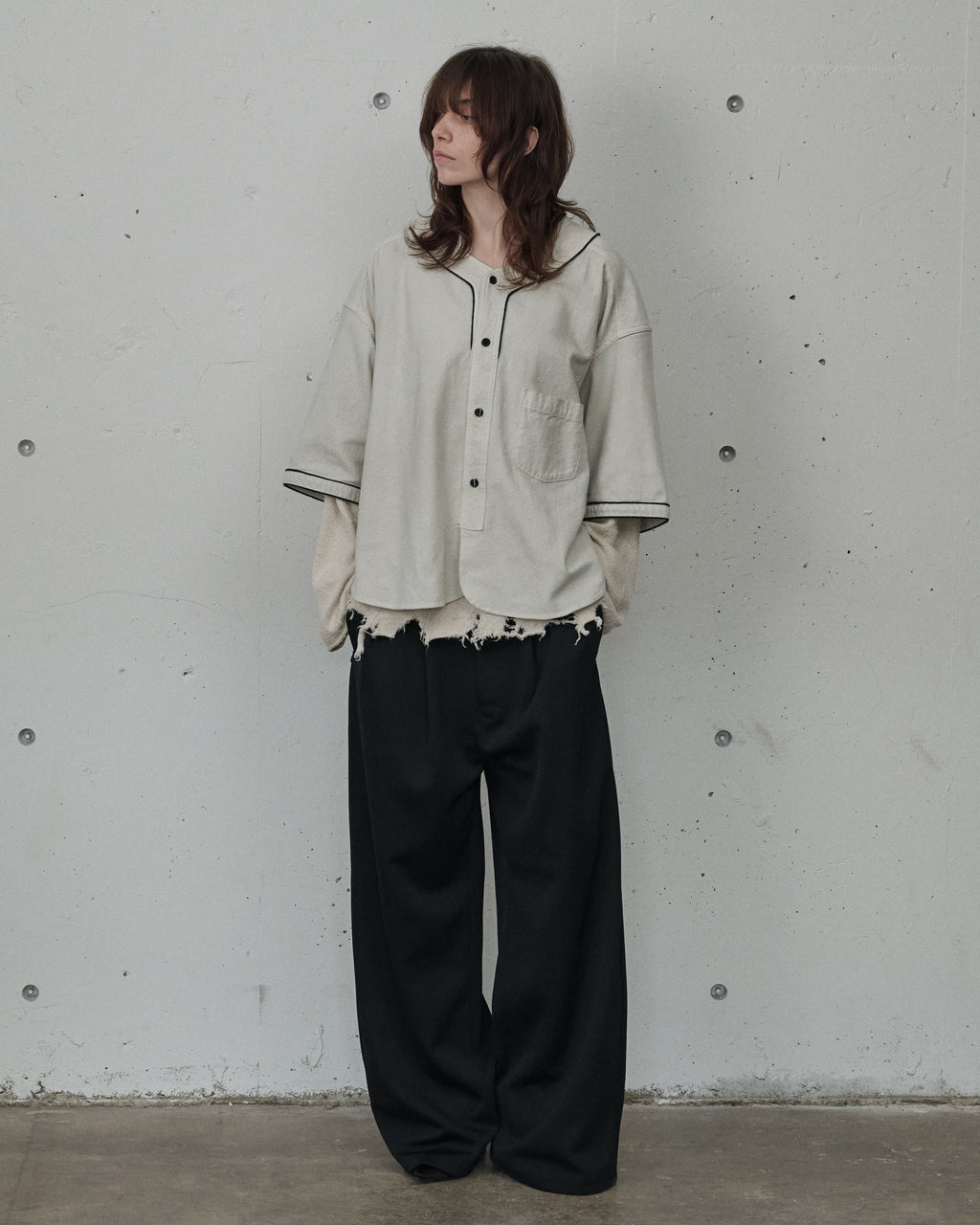 TRACK WIDE PANTS(BLACK)