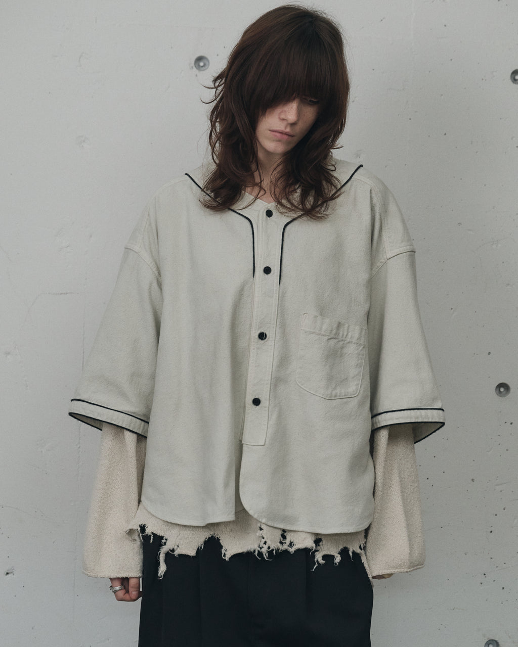 BASEBALL SHORT SLEEVE SHIRT(OFF) – ANCELLM