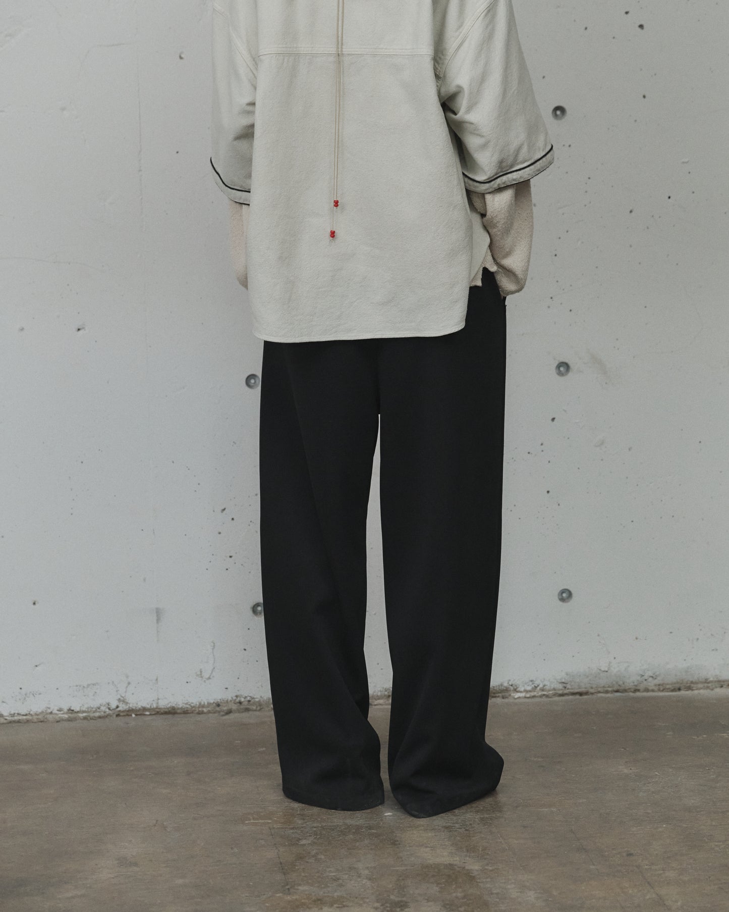 TRACK WIDE PANTS(BLACK)