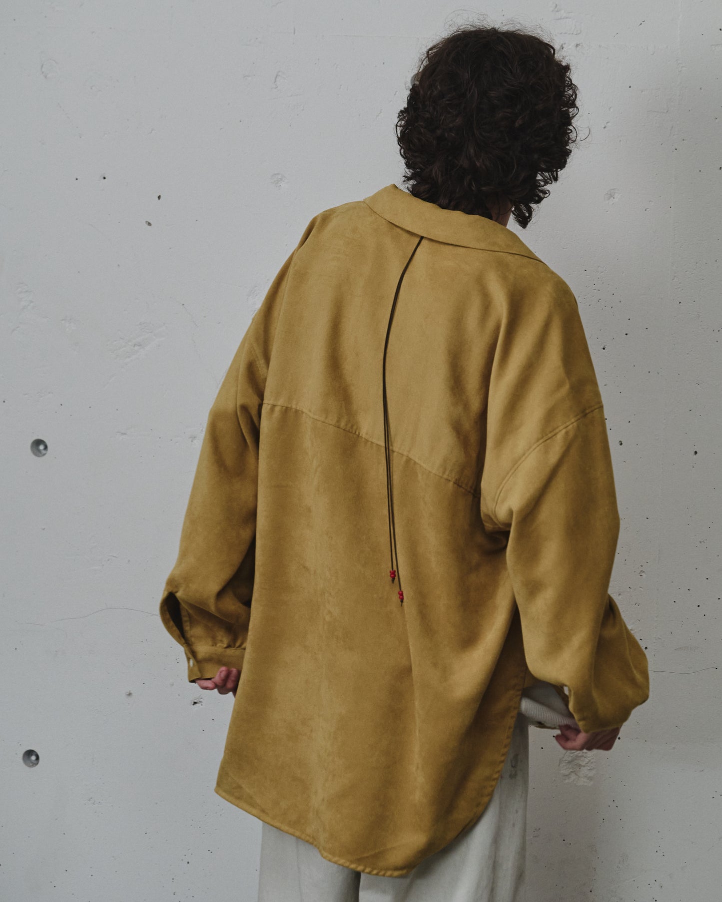 VEGAN SUEDE LONG SHIRT(YELLOW)