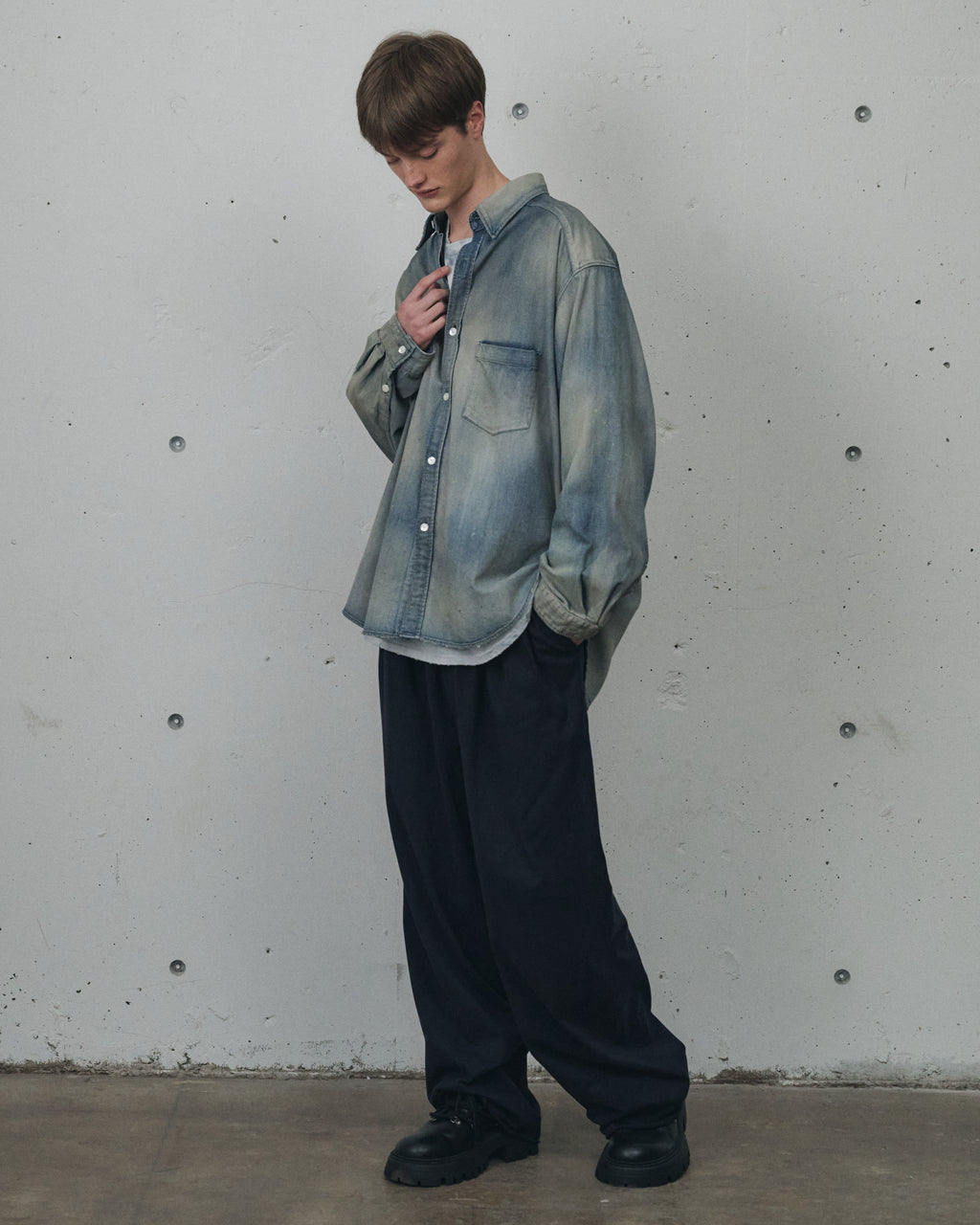 DENIM DRESS SHIRT(INDIGO)