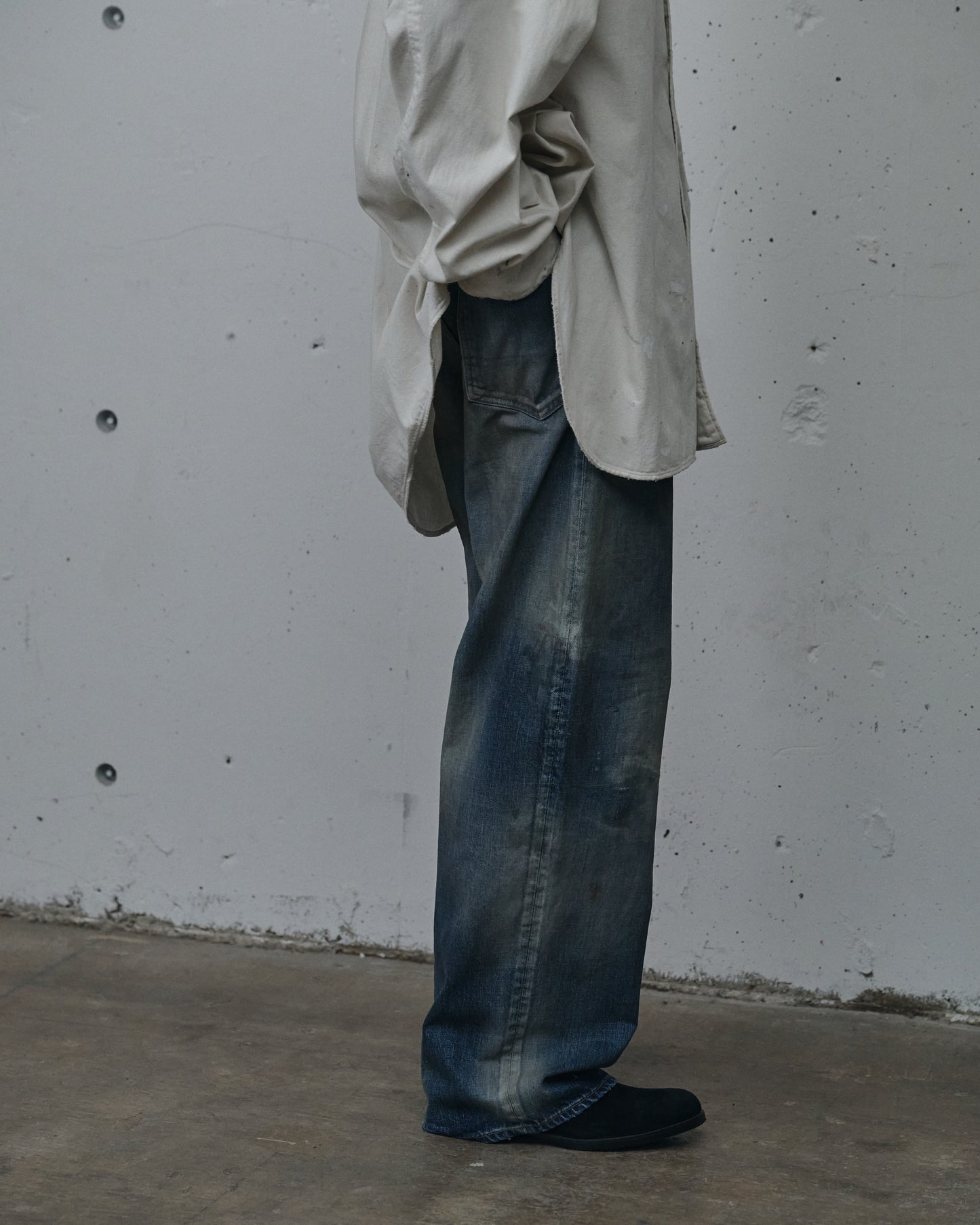 AGING MIDDLE STRAIGHT 5P DENIM PANTS(INDIGO)