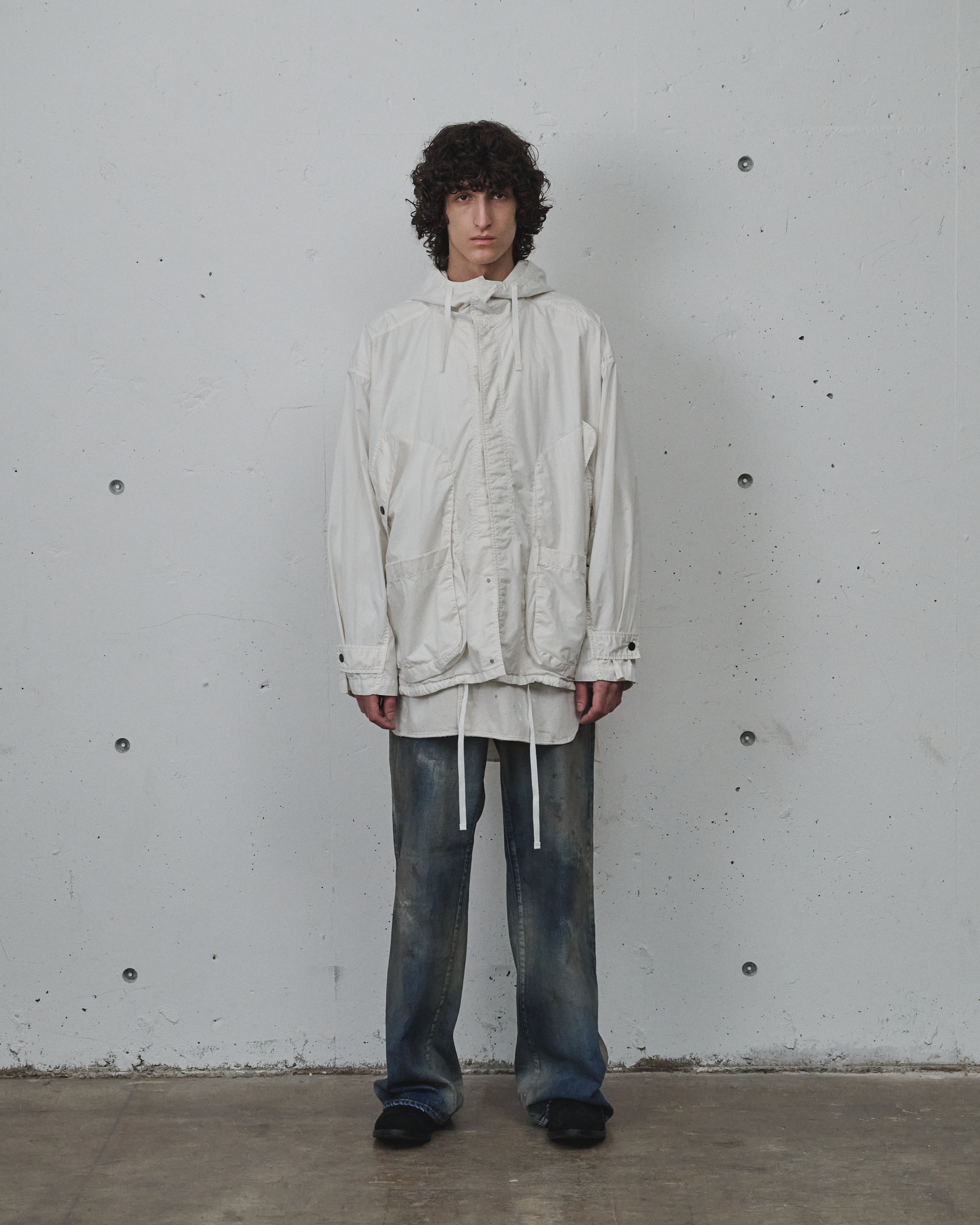 HOODED FIELD SHIRT JACKET(WHITE) – ANCELLM