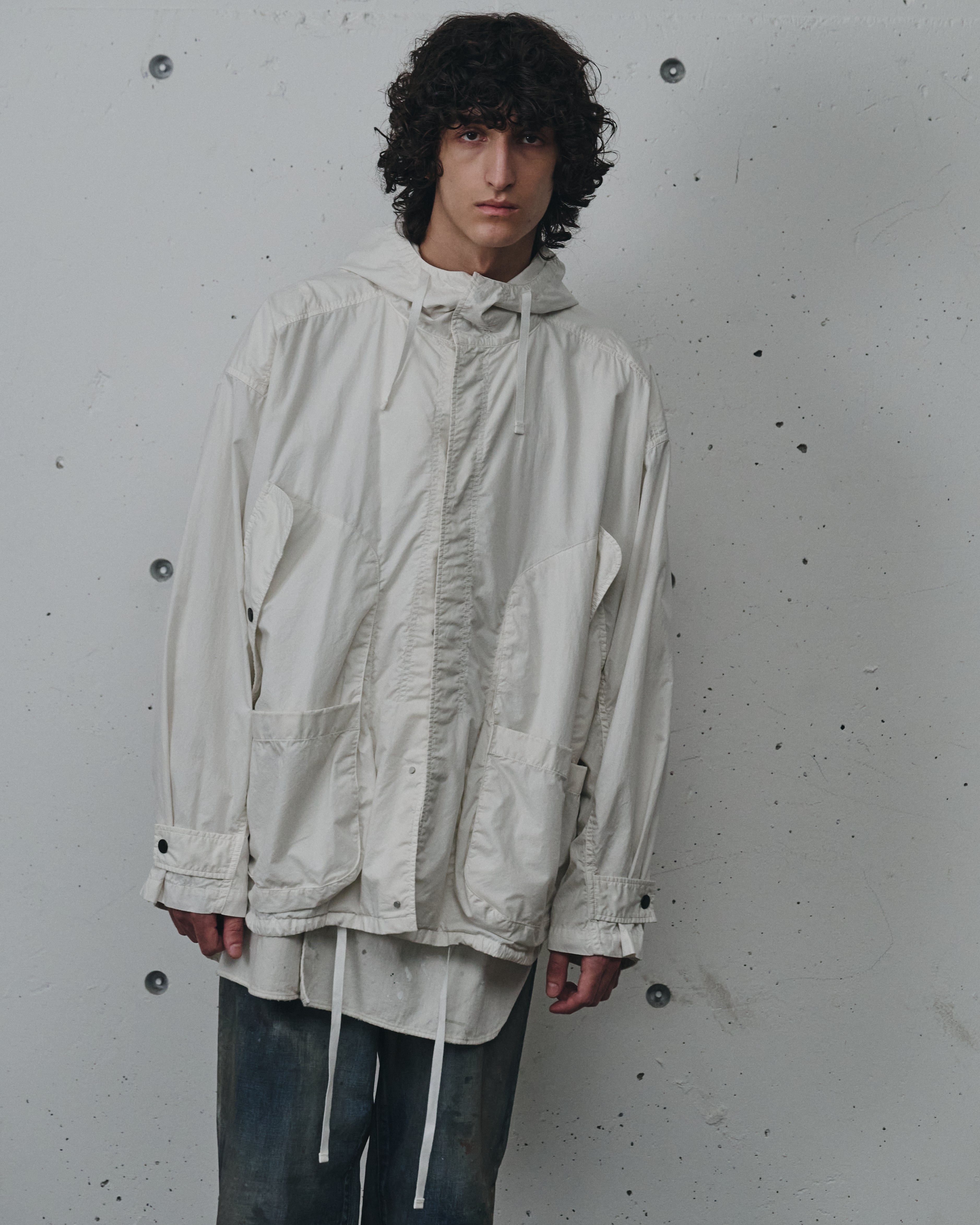 HOODED FIELD SHIRT JACKET(WHITE) – ANCELLM