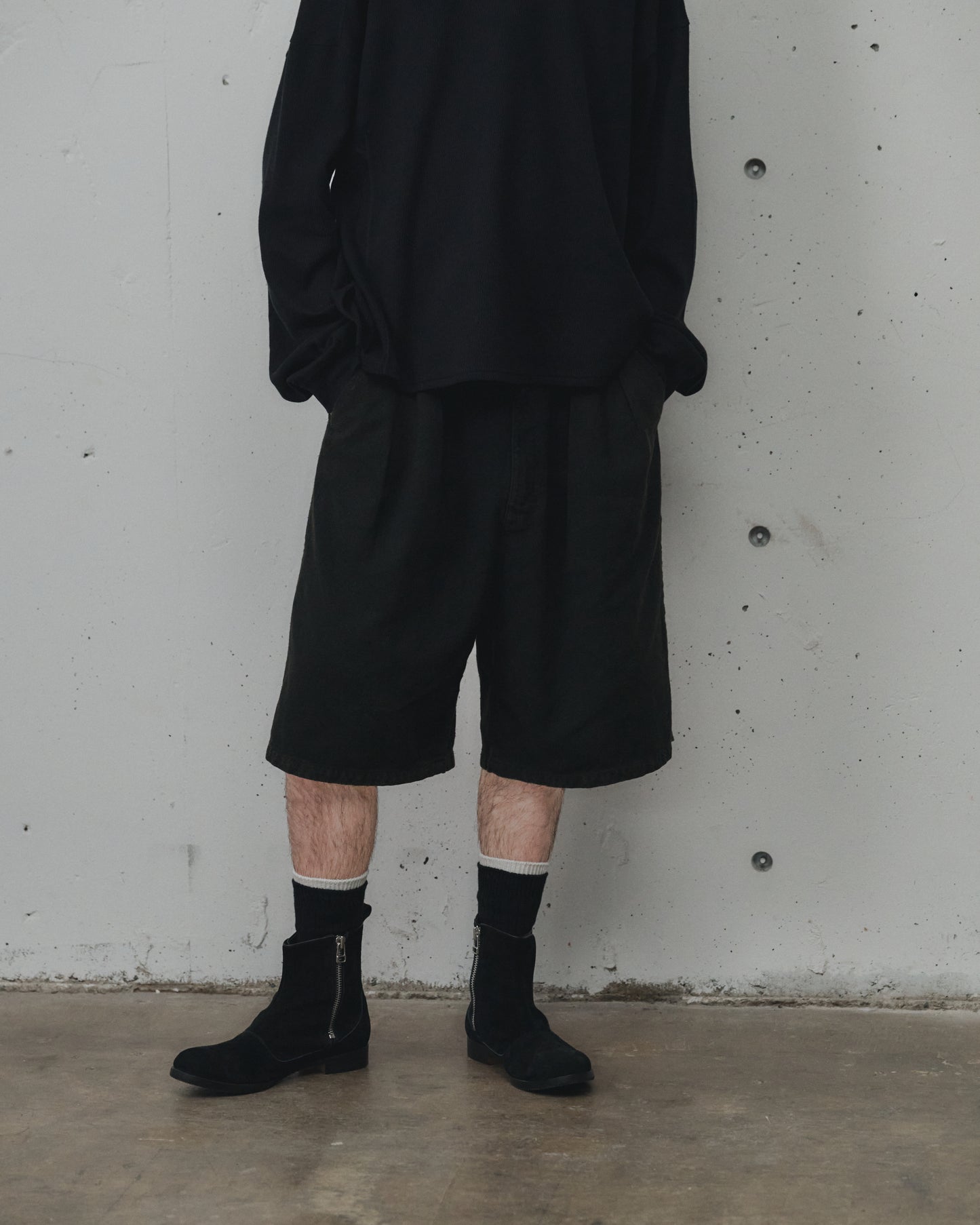 C/R DUCK SHORT PANTS(BLACK)