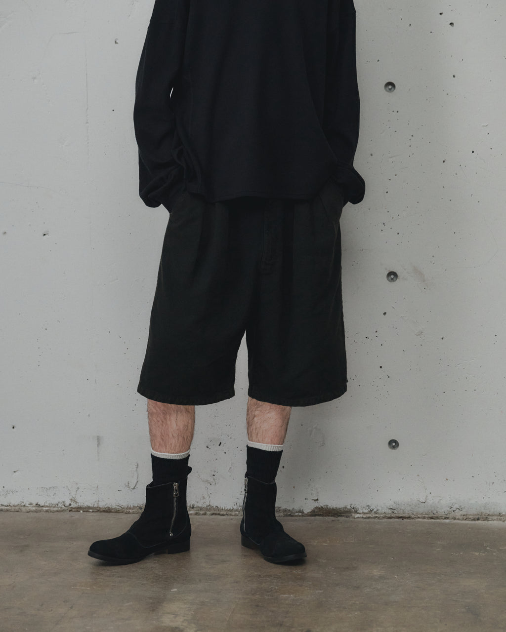 C/R DUCK SHORT PANTS(BLACK)