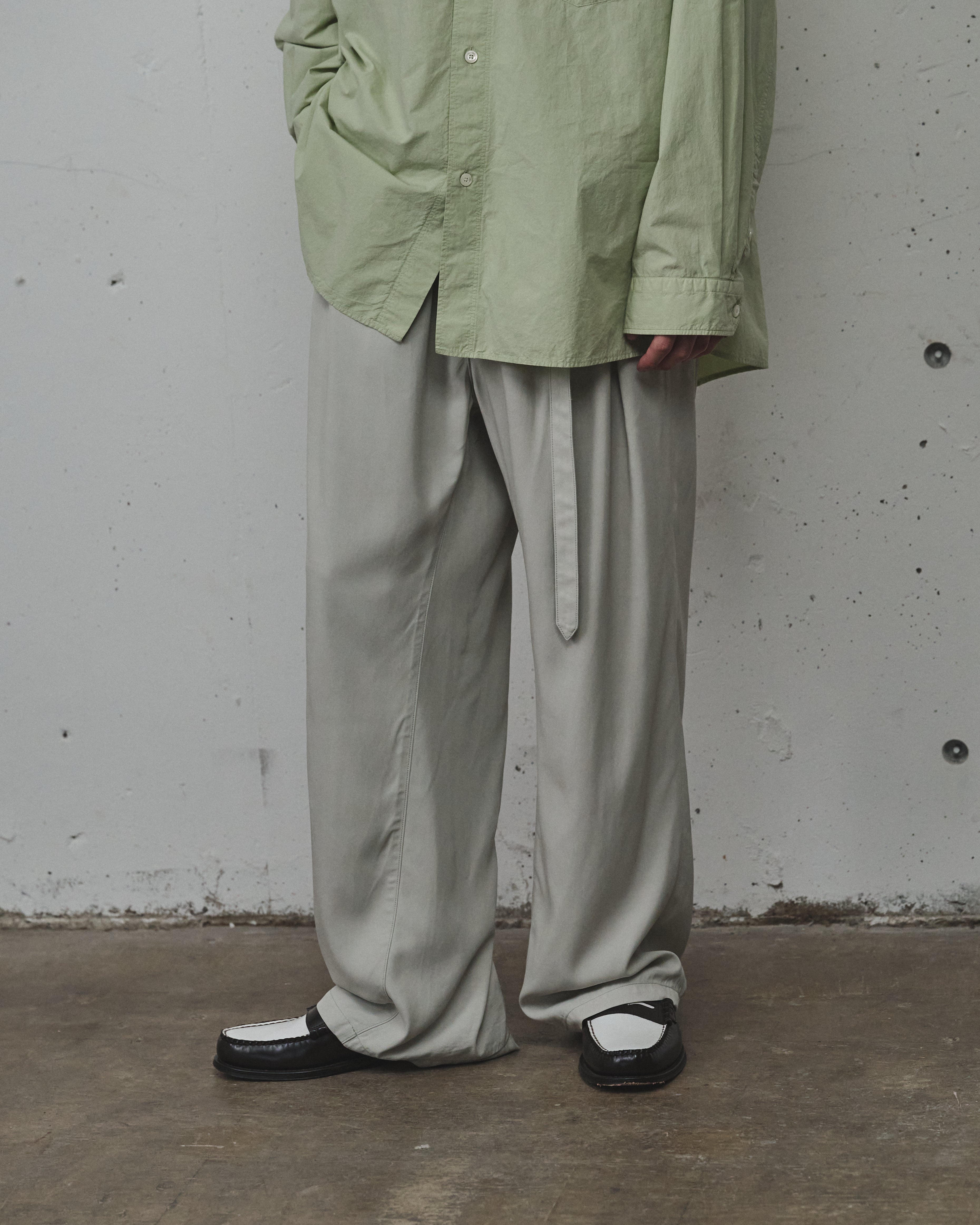 VISCOSE BELT-LESS TROUSERS(MINT) – ANCELLM