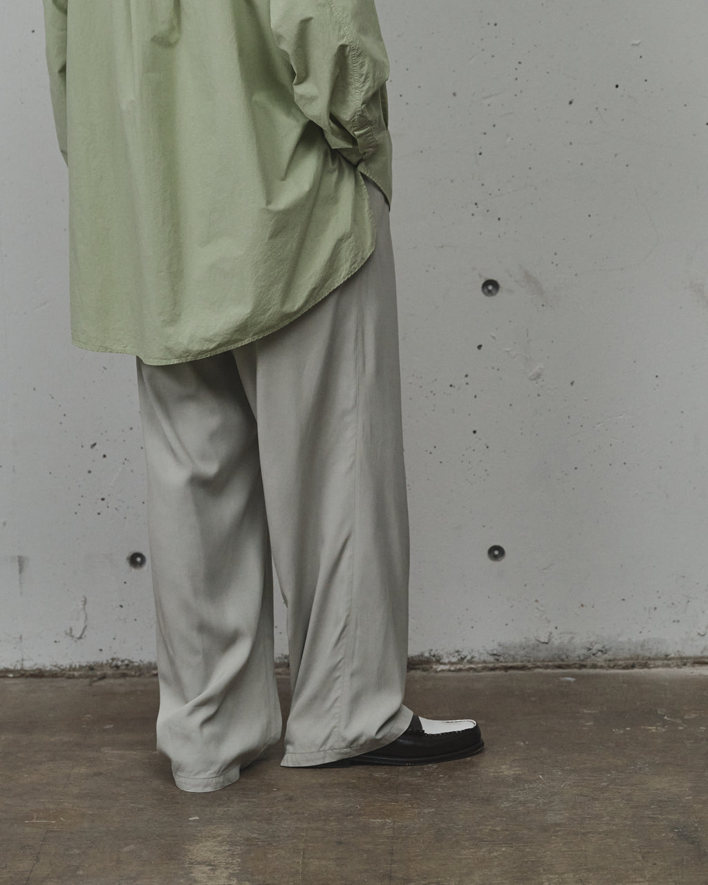 VISCOSE BELT-LESS TROUSERS(MINT)