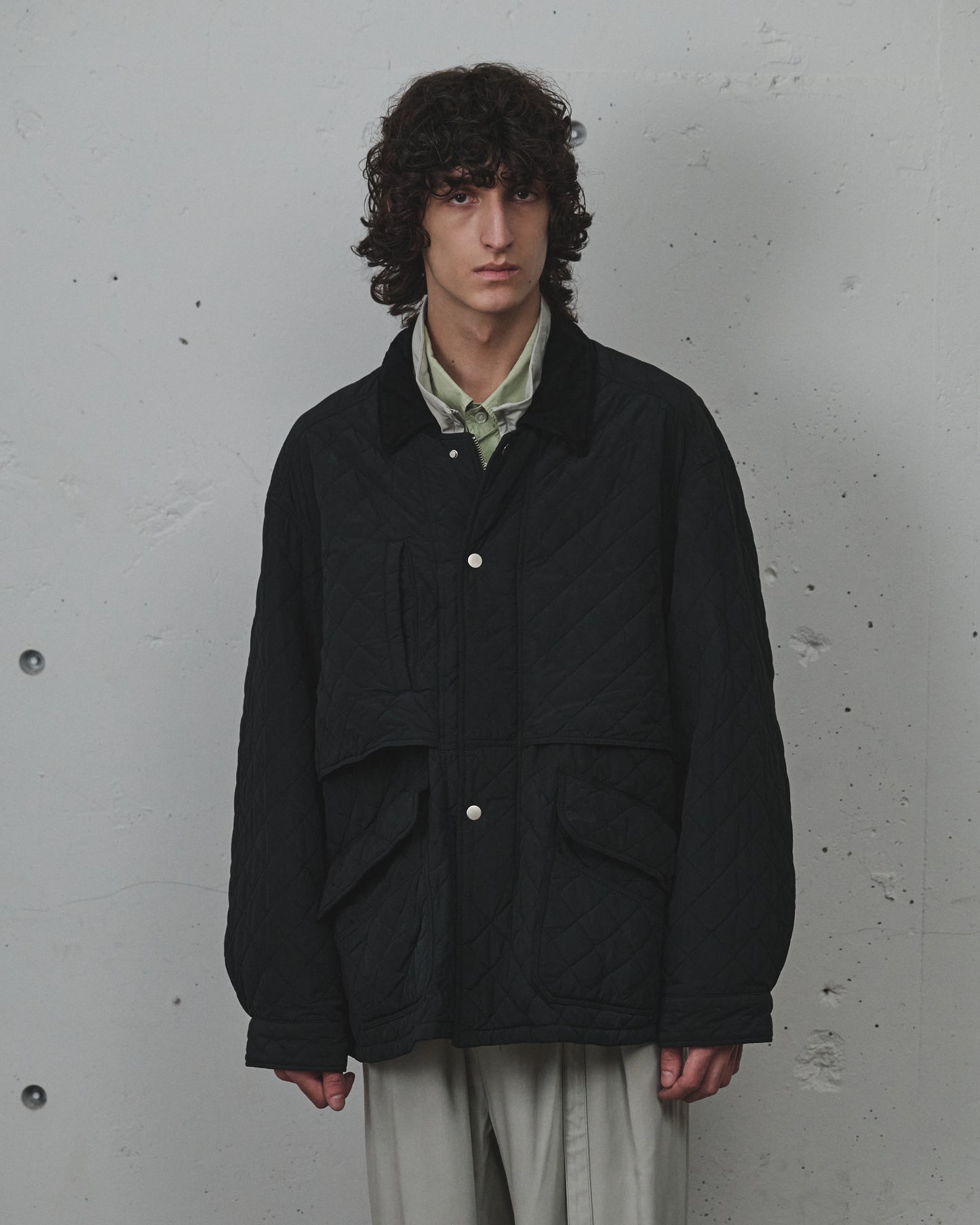 NYLON QUILTING JACKET(BLACK)