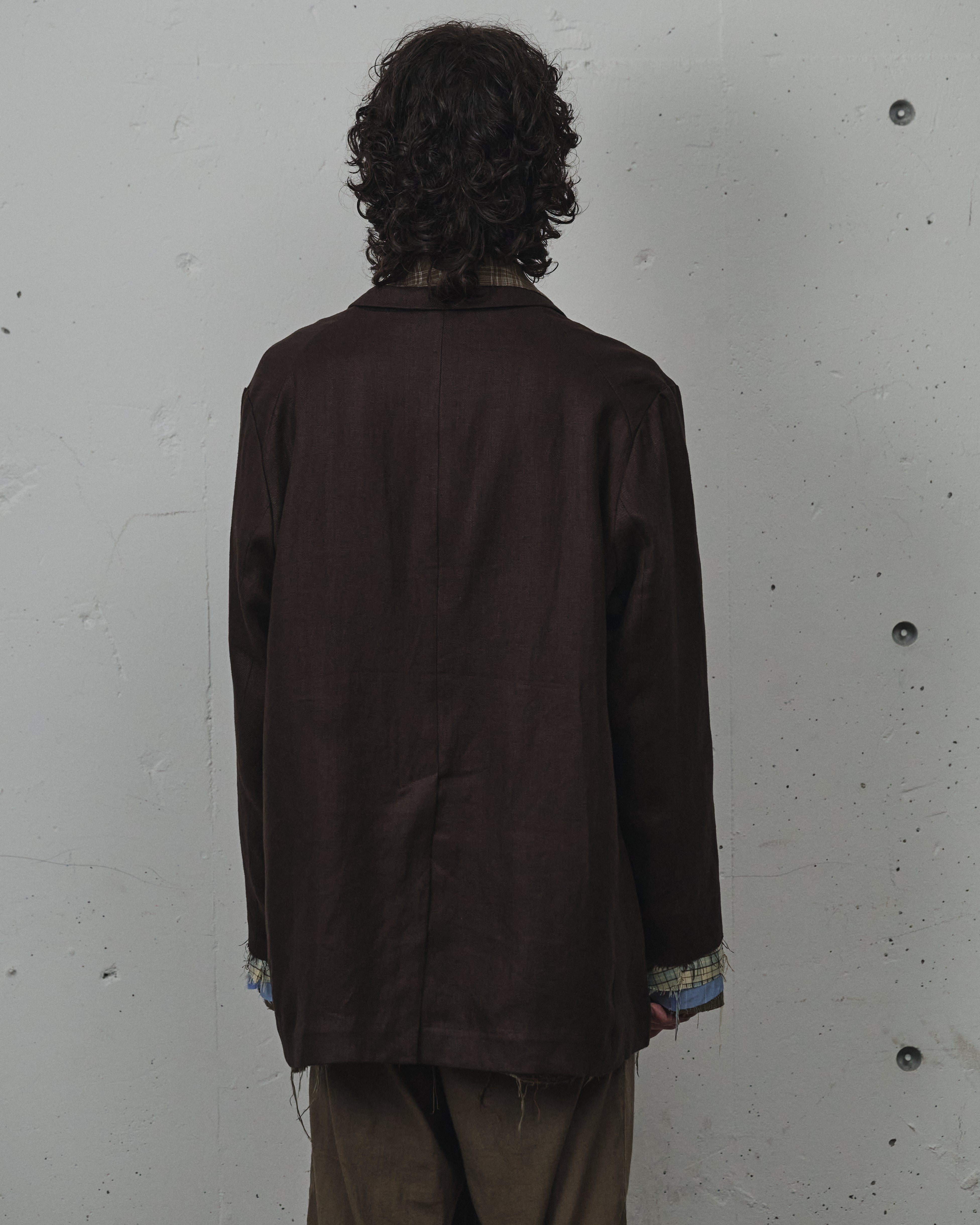 ジャケット・アウター LAYERED TAILORED JACKET(BROWN) LAYERED TAILORED JACKET(BROWN) – ANCELLM