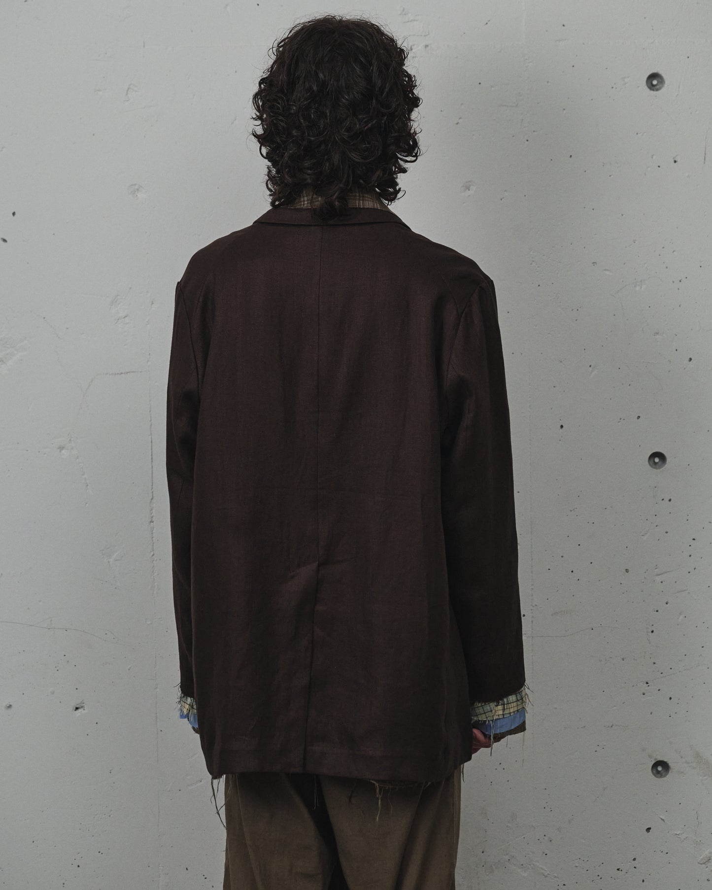 LAYERED TAILORED JACKET(BROWN)