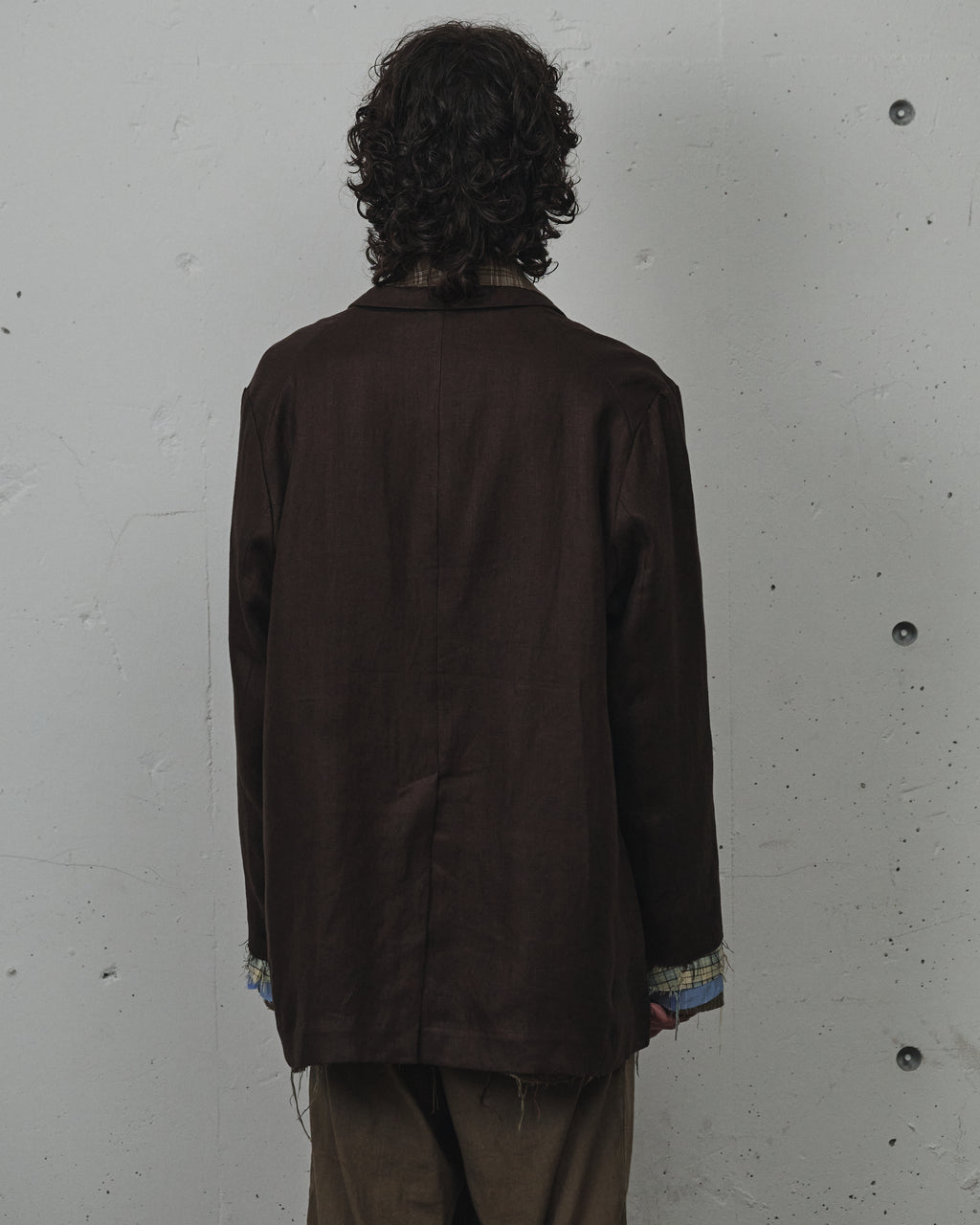 LAYERED TAILORED JACKET(BROWN)