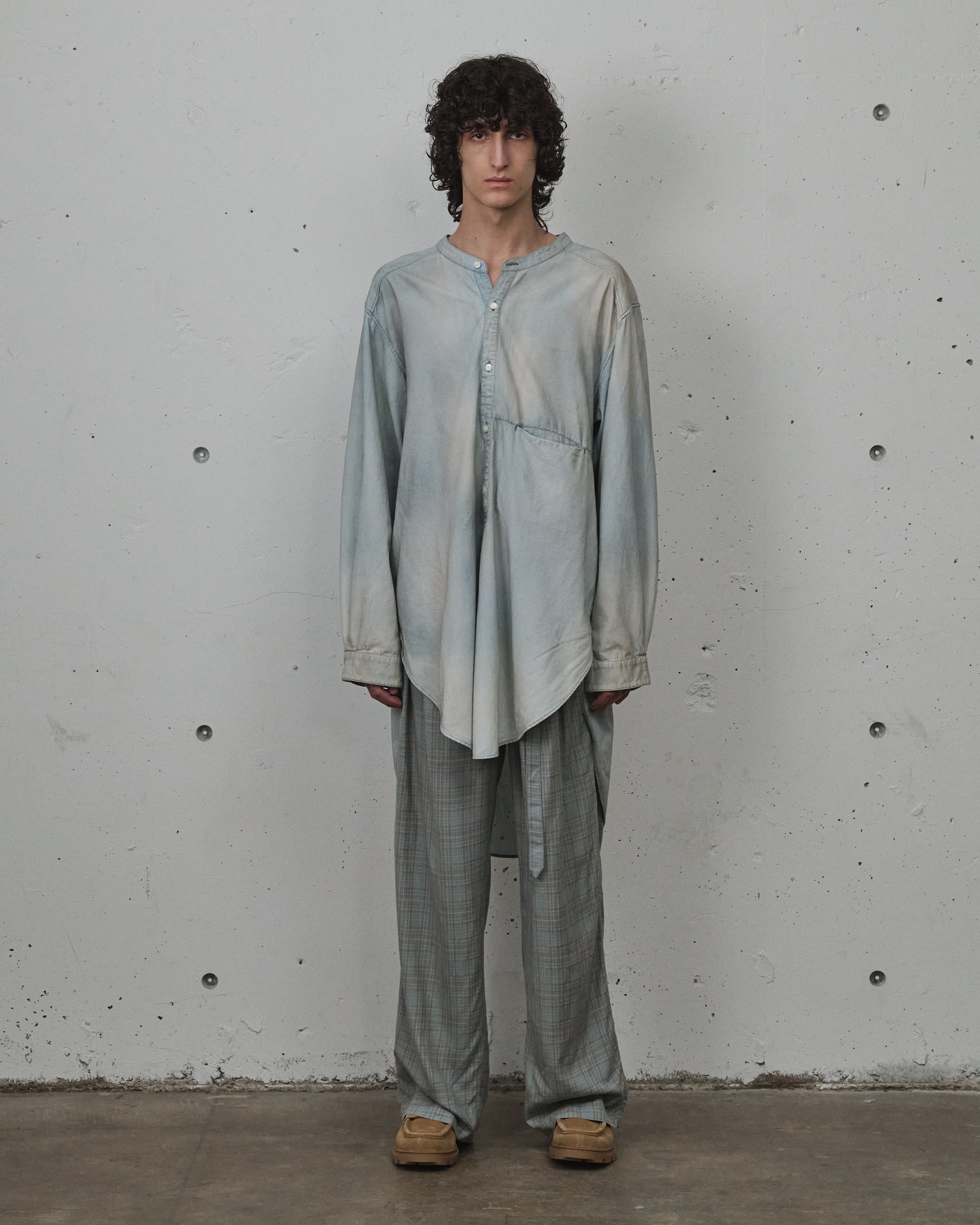 CHAMBRAY LONG SHIRT DRESS(INDIGO) – ANCELLM