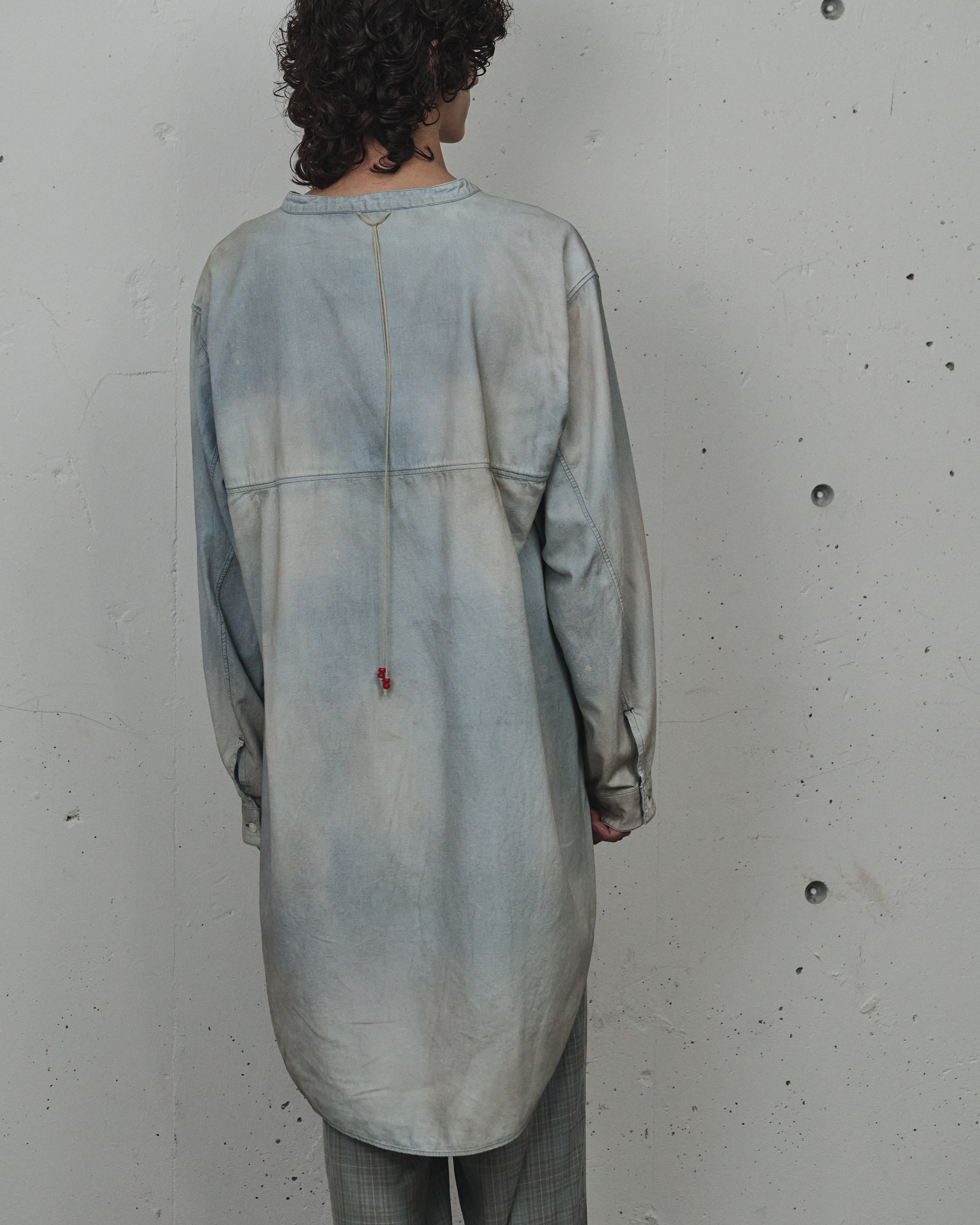 CHAMBRAY LONG SHIRT DRESS(INDIGO) – ANCELLM