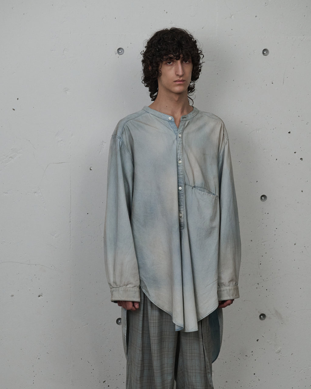 CHAMBRAY LONG SHIRT DRESS(INDIGO) – ANCELLM