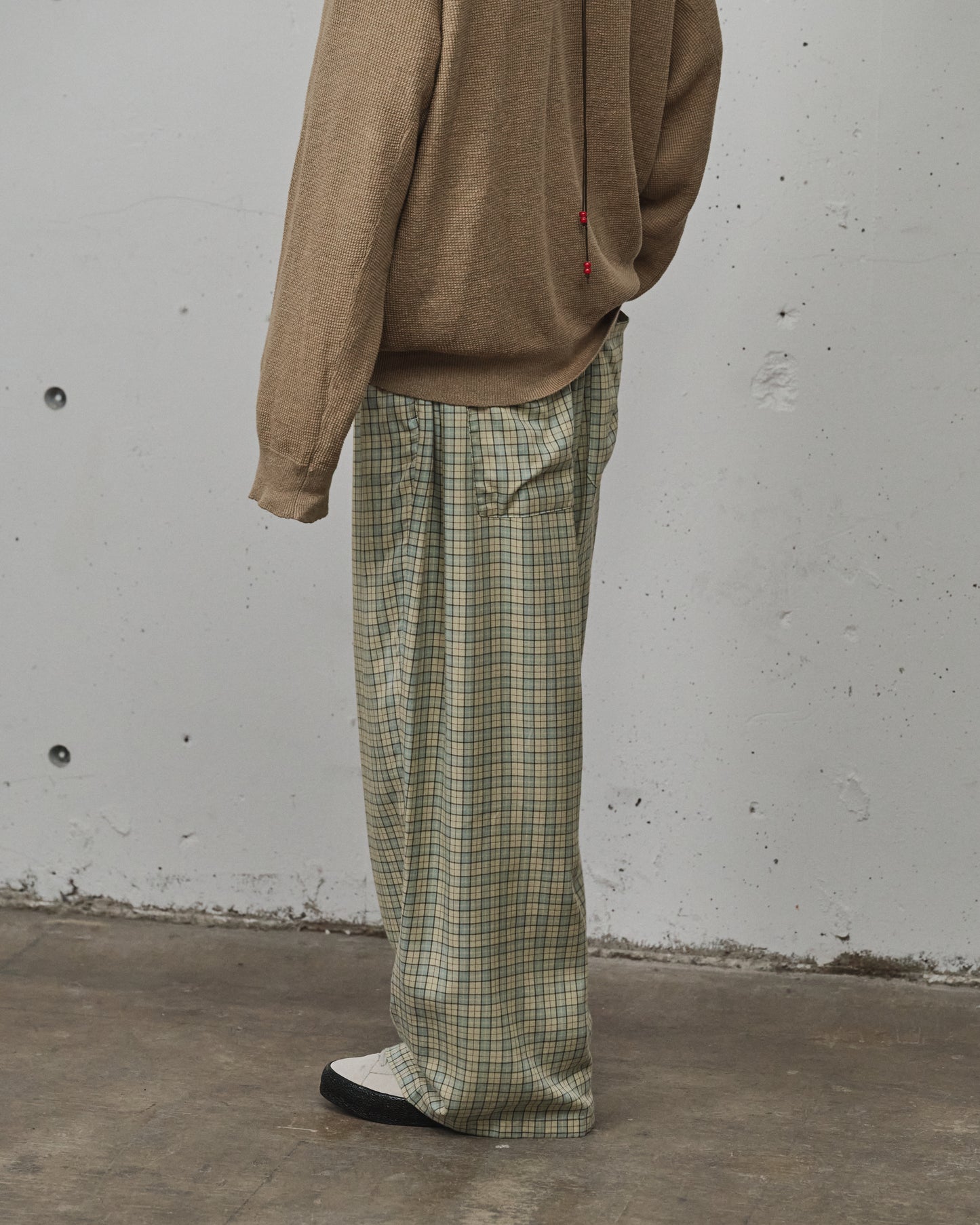 NEL CHECK EASY PANTS(CREAM)