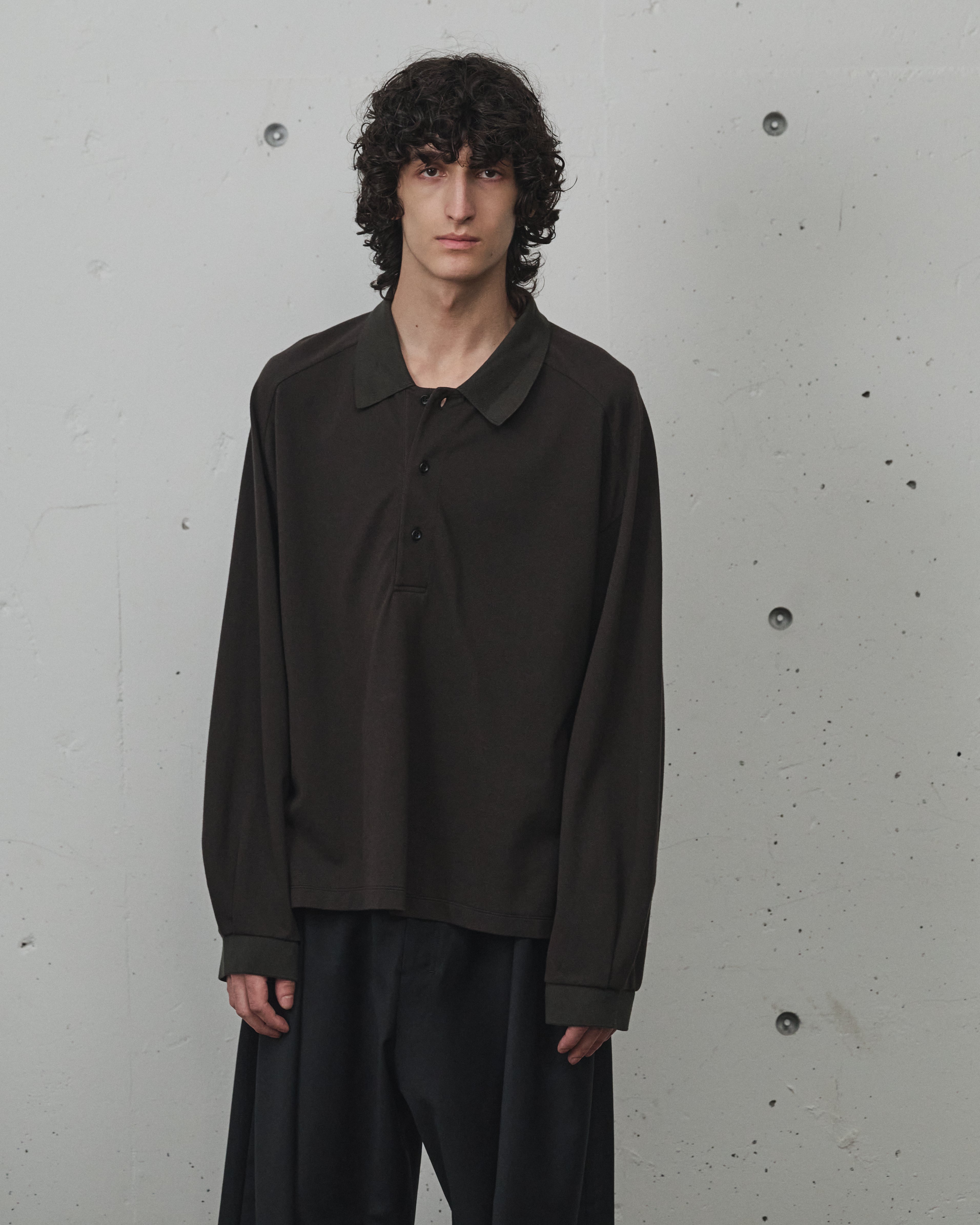 26SS ANCELLM L/S POLO BROWN サイズ2 L/S POLO(BROWN) – ANCELLM