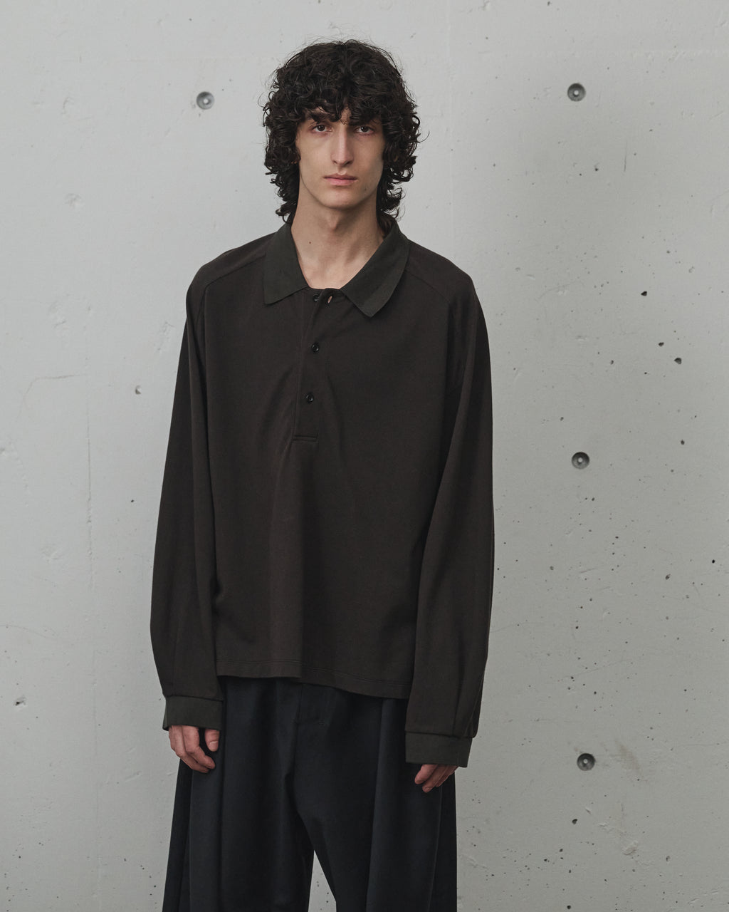 L/S POLO(BROWN)