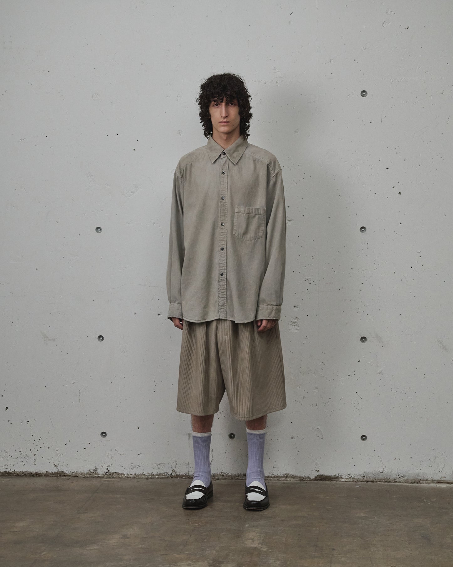 DENIM DRESS SHIRT(GRAY)