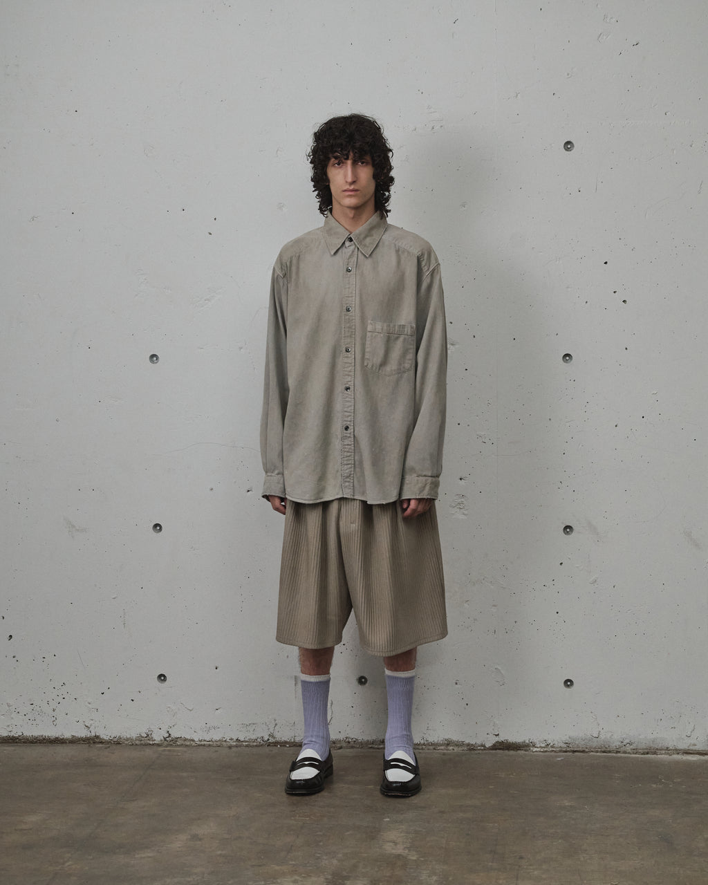 DENIM DRESS SHIRT(GRAY)