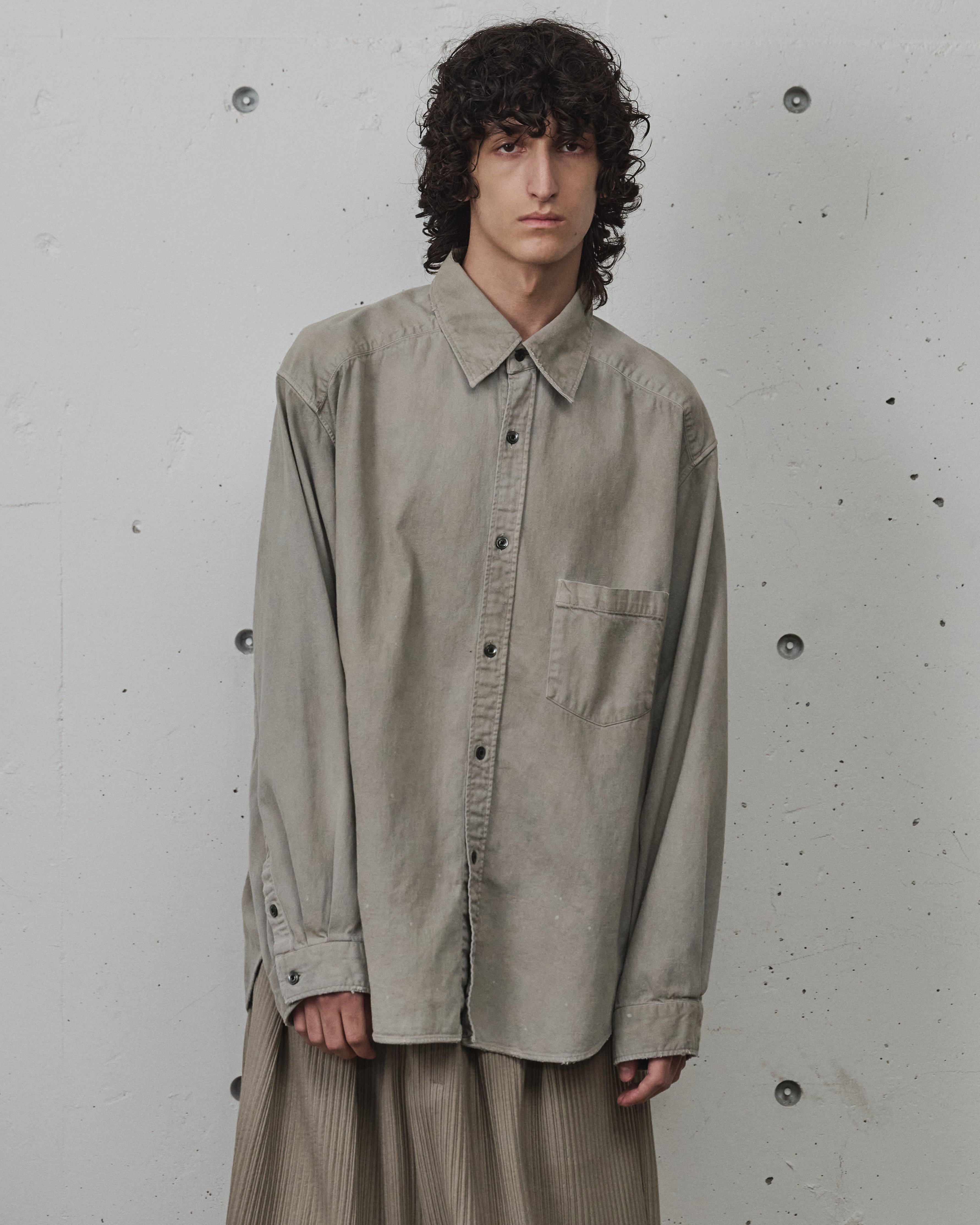 DENIM DRESS SHIRT(GRAY) – ANCELLM