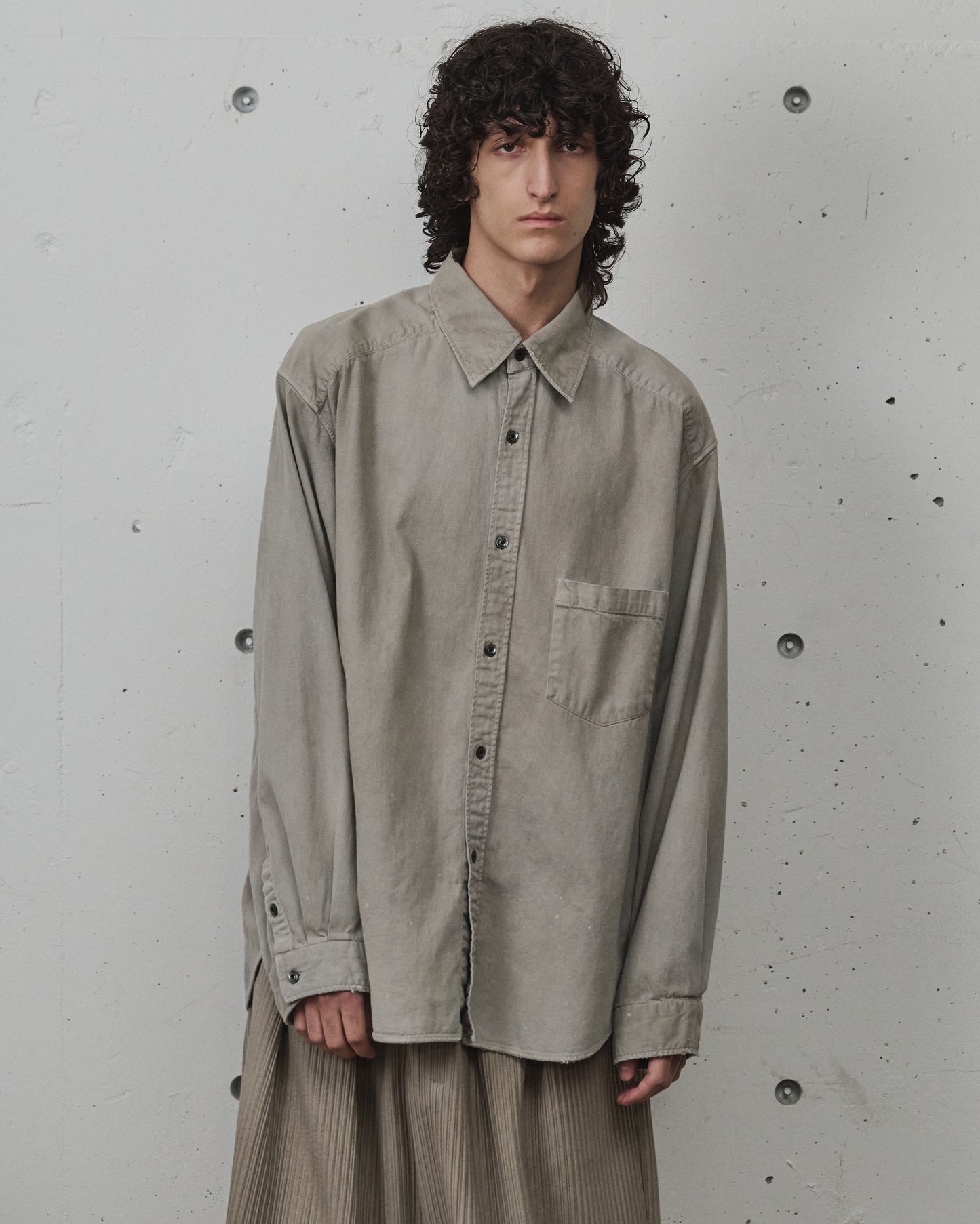 DENIM DRESS SHIRT(GRAY)