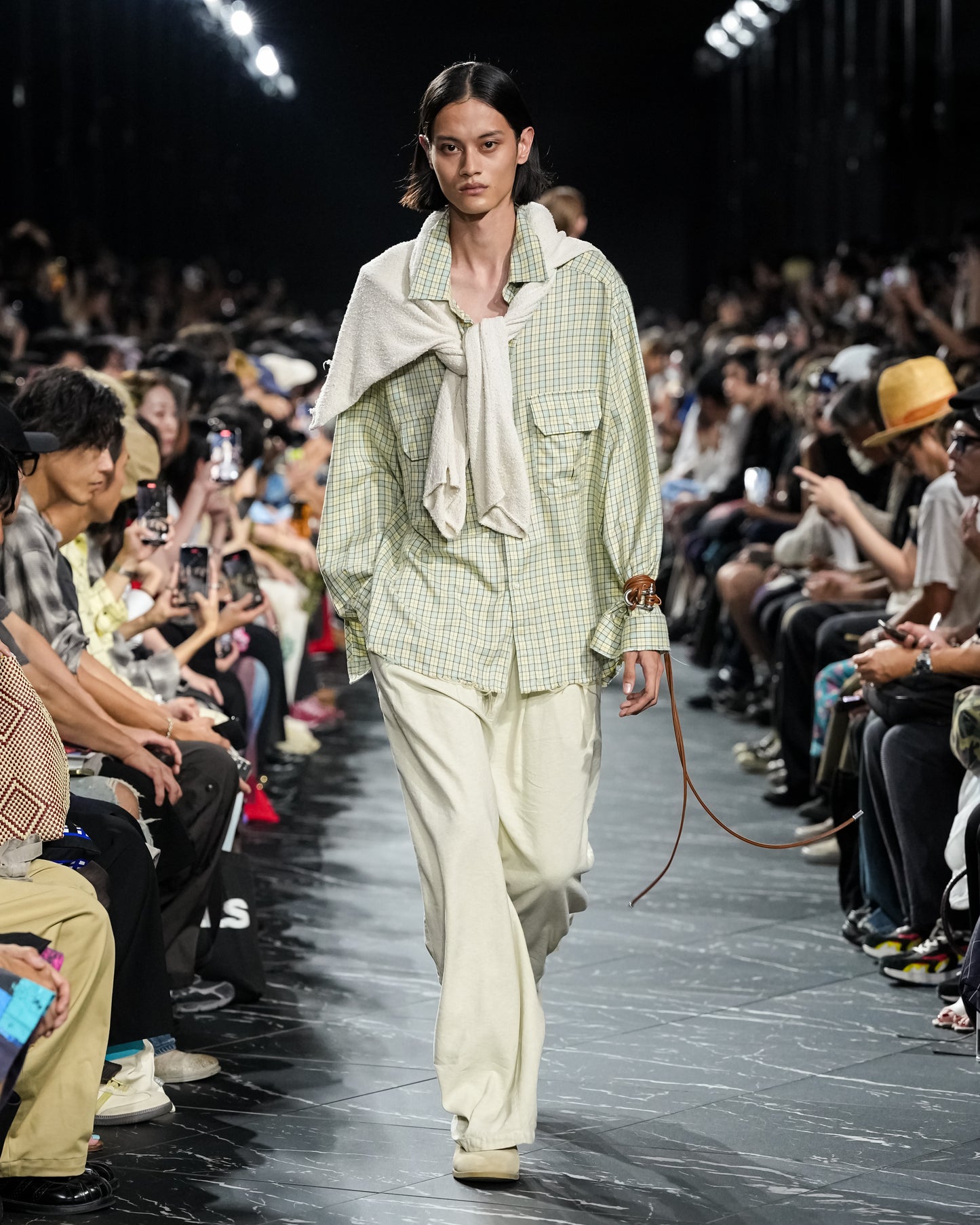 VISCOSE BELT-LESS TROUSERS(MINT)