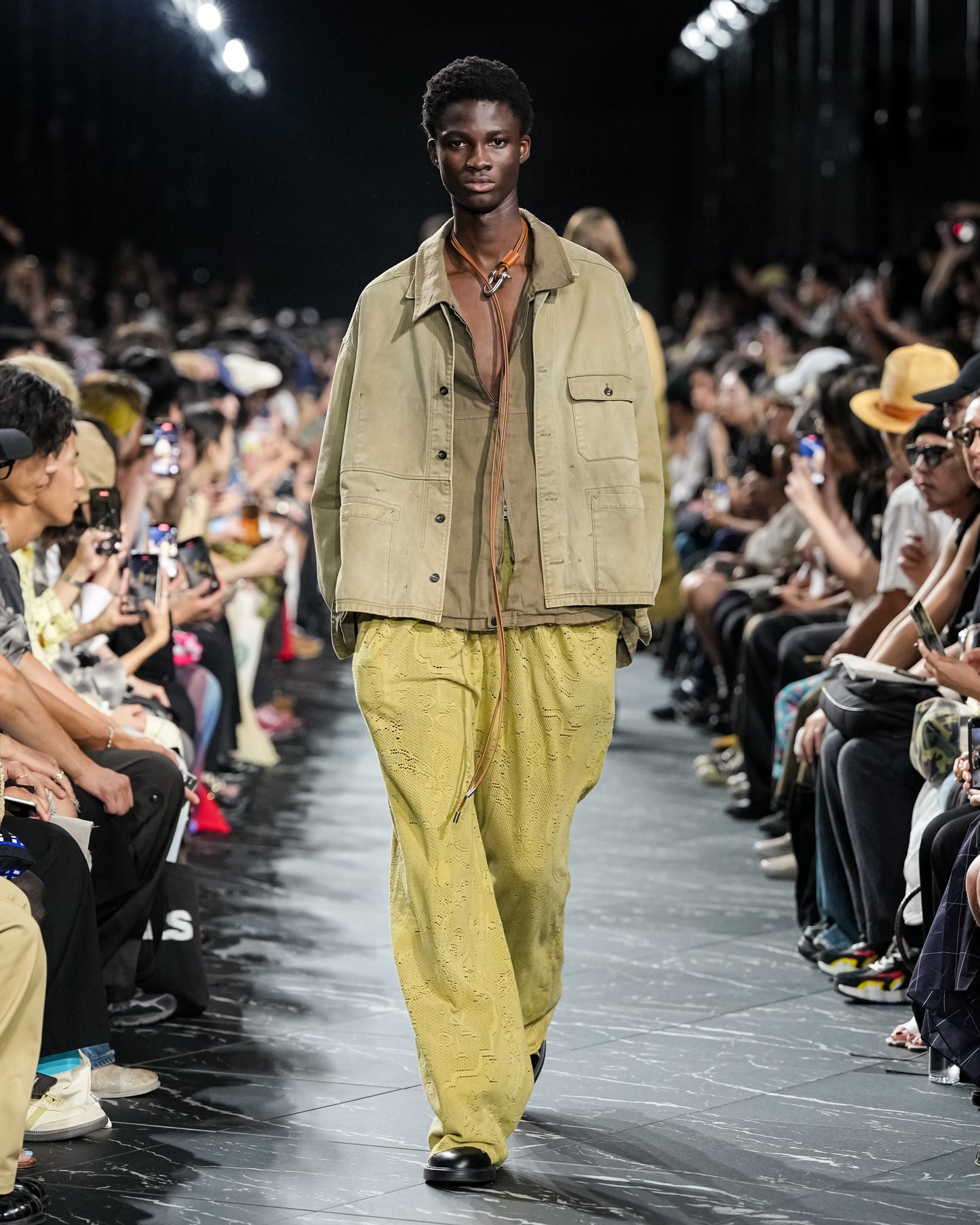 AGING LACE DOUBLE PANEL SLACKS(MUSTARD)