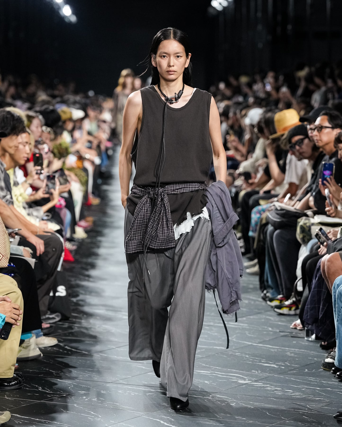 NEL CHECK OVER WORK SHIRT(NAVY)