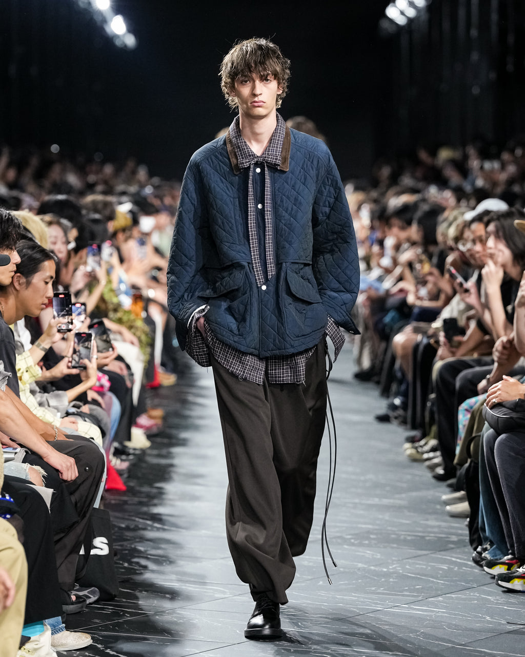 BOW-TIE CHECK SHIRT(NAVY)