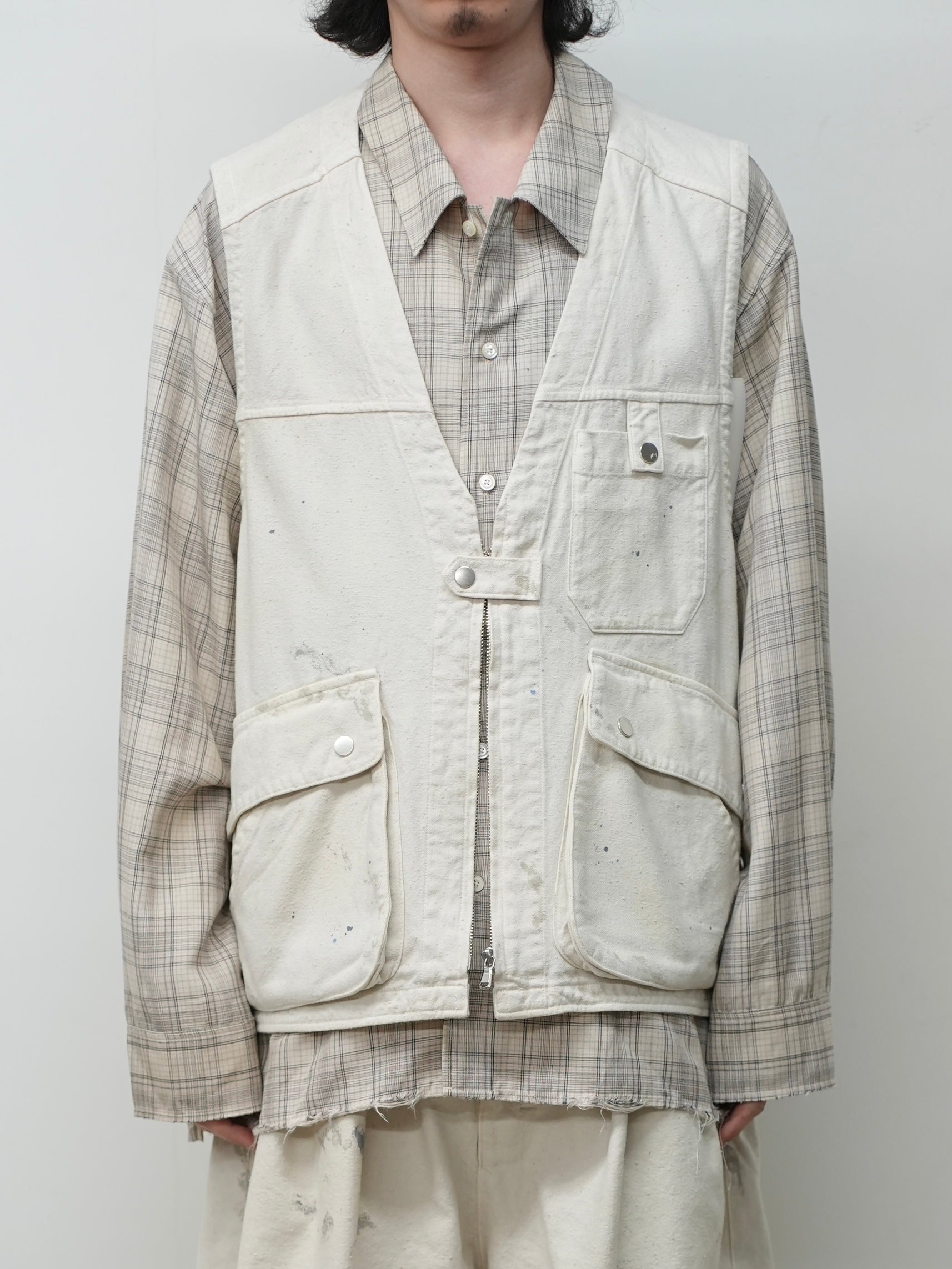 C/R DUCK UTILITY VEST(WHITE) – ANCELLM
