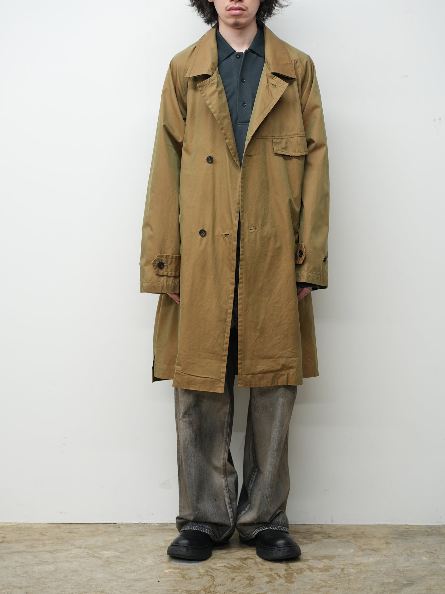 SINGLE BREASTED COLLAR COAT(BEIGE)