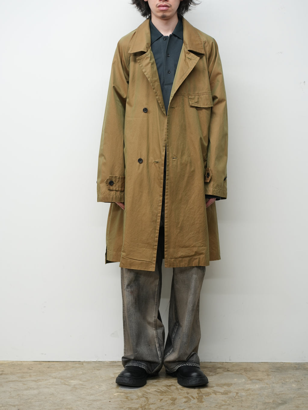 SINGLE BREASTED COLLAR COAT(BEIGE)