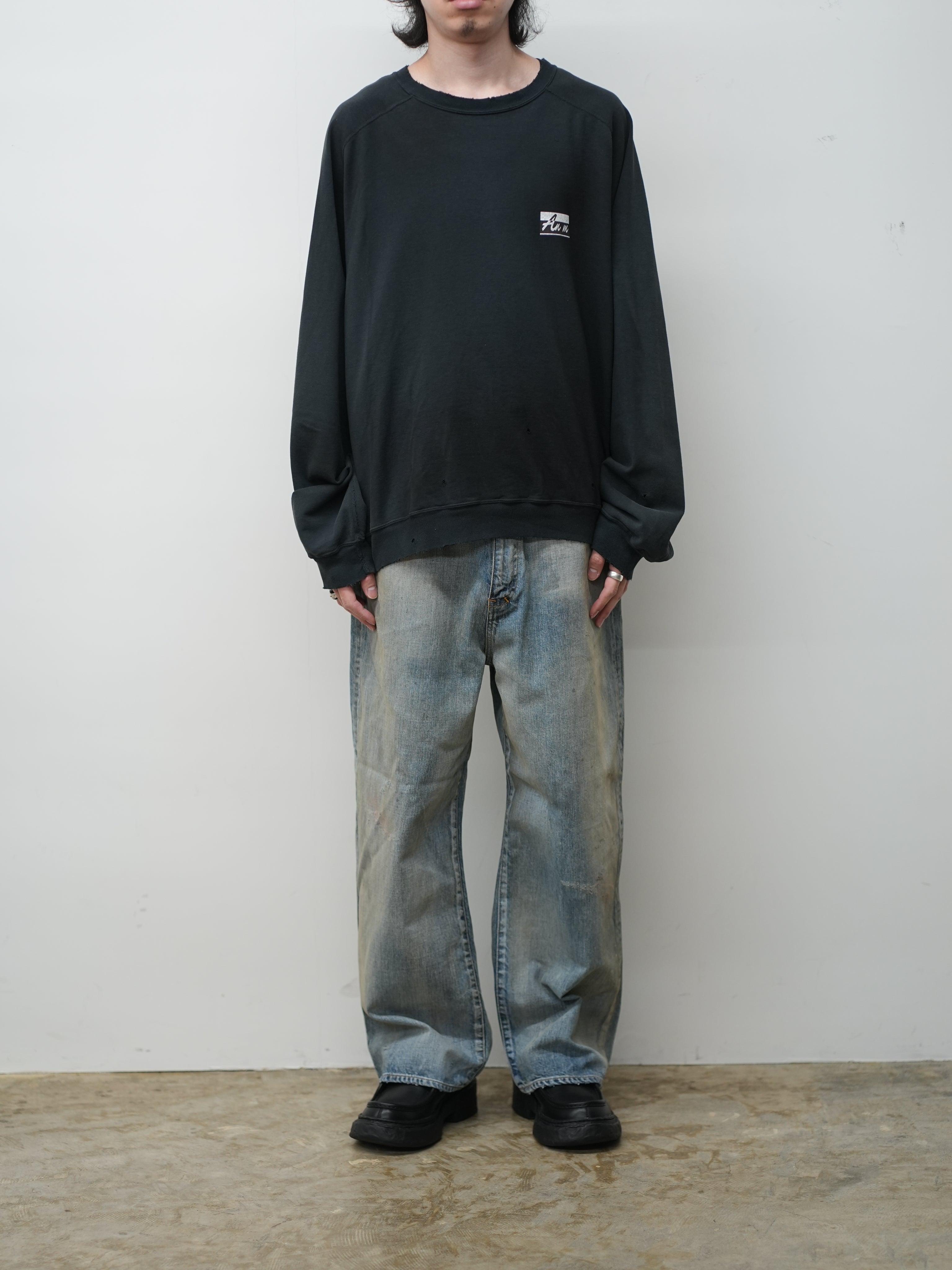 LIGHT LOOP SWEAT SHIRT(BLACK) – ANCELLM