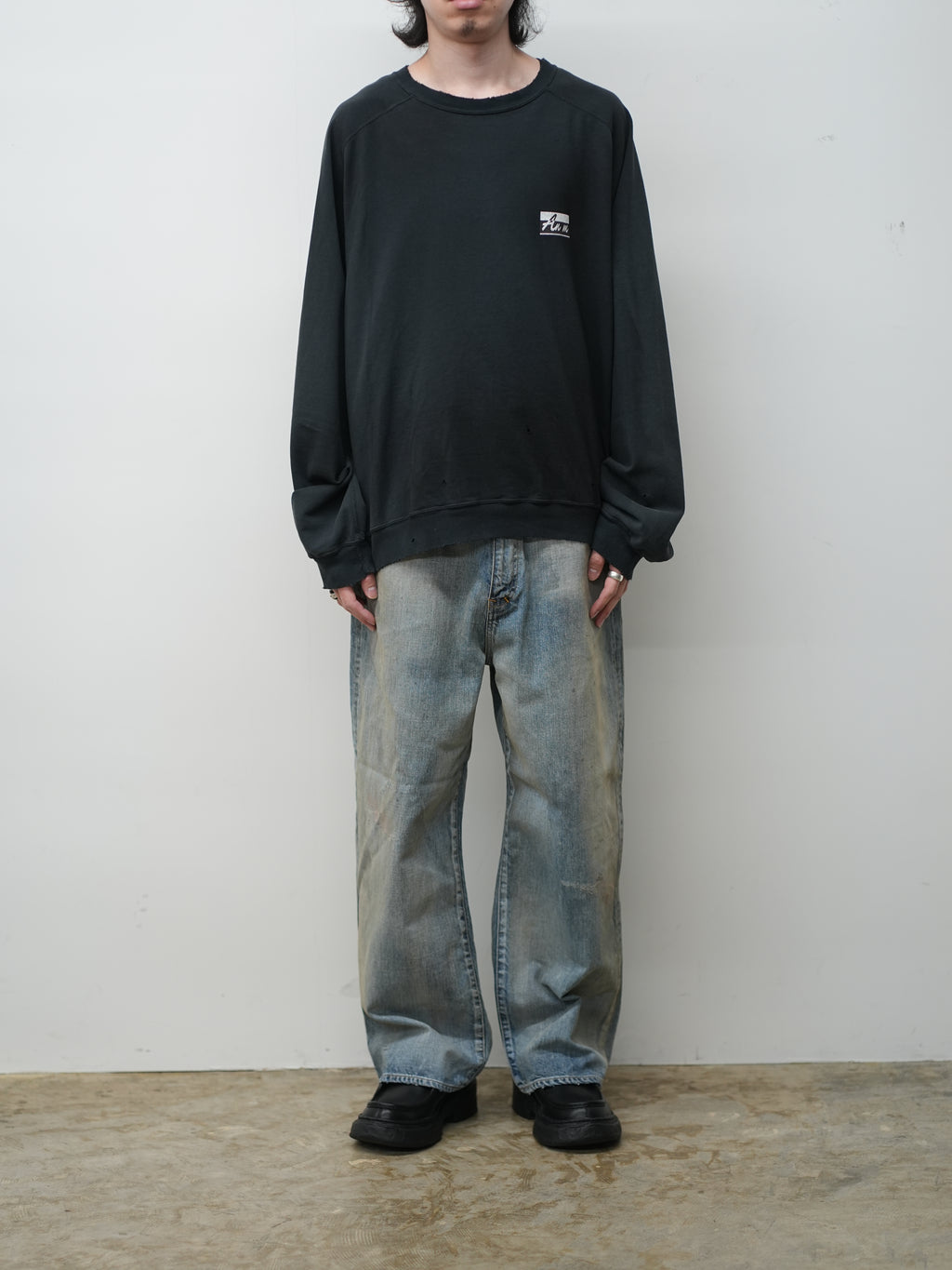 LIGHT LOOP SWEAT SHIRT(BLACK)