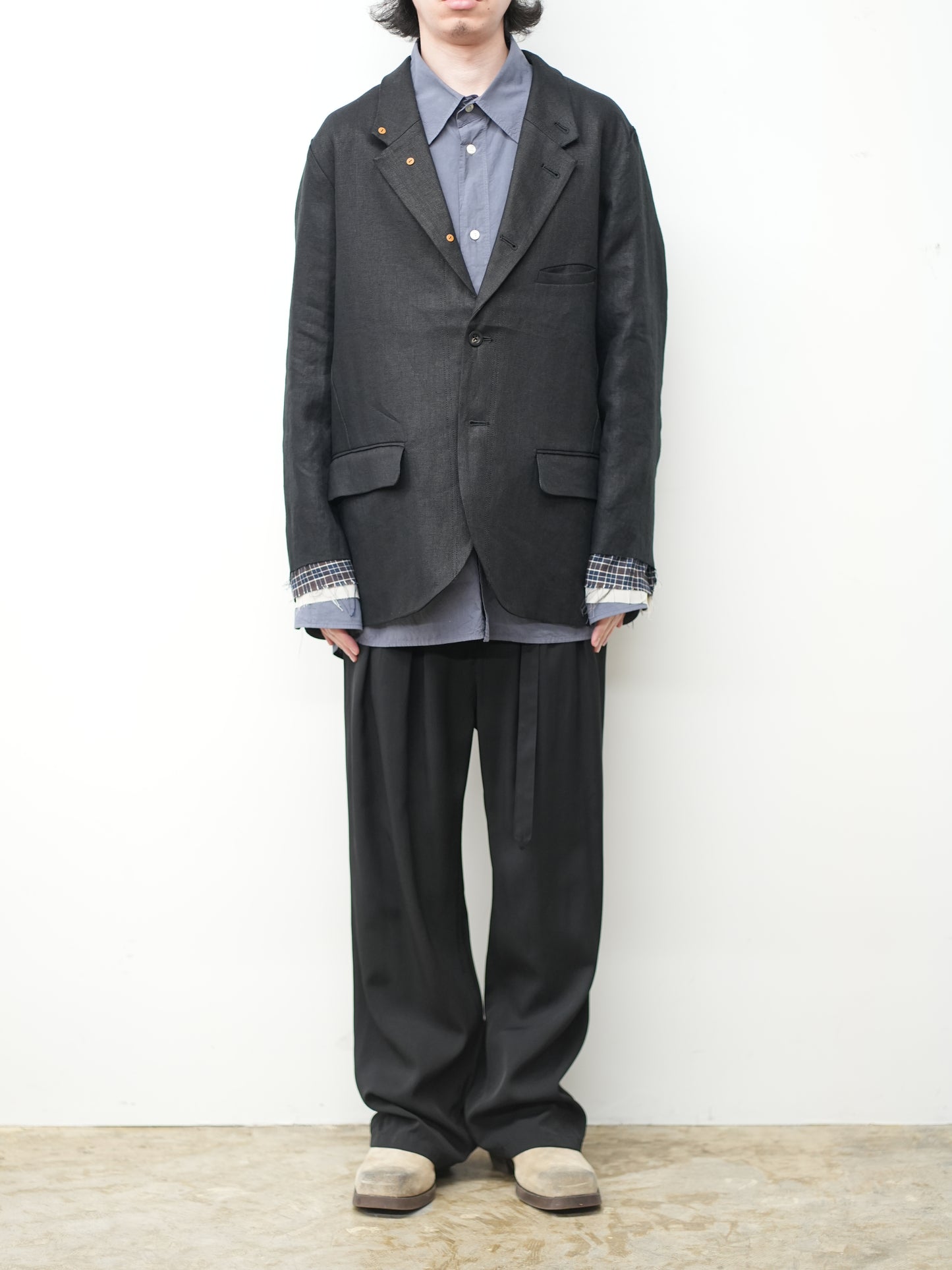 LAYERED TAILORED JACKET(BLACK)