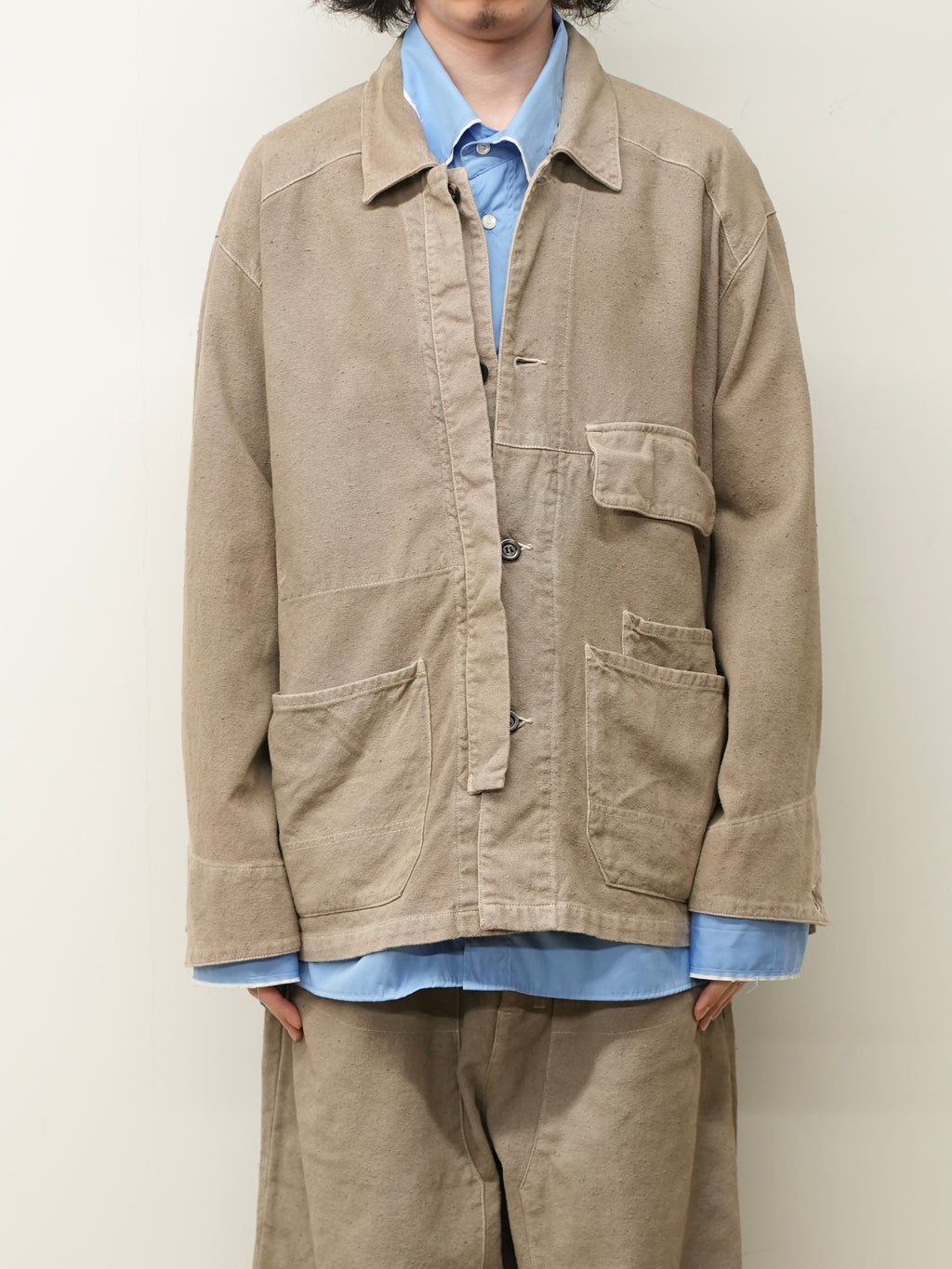 C/R DUCK COVERALL JACKET(GREIGE)